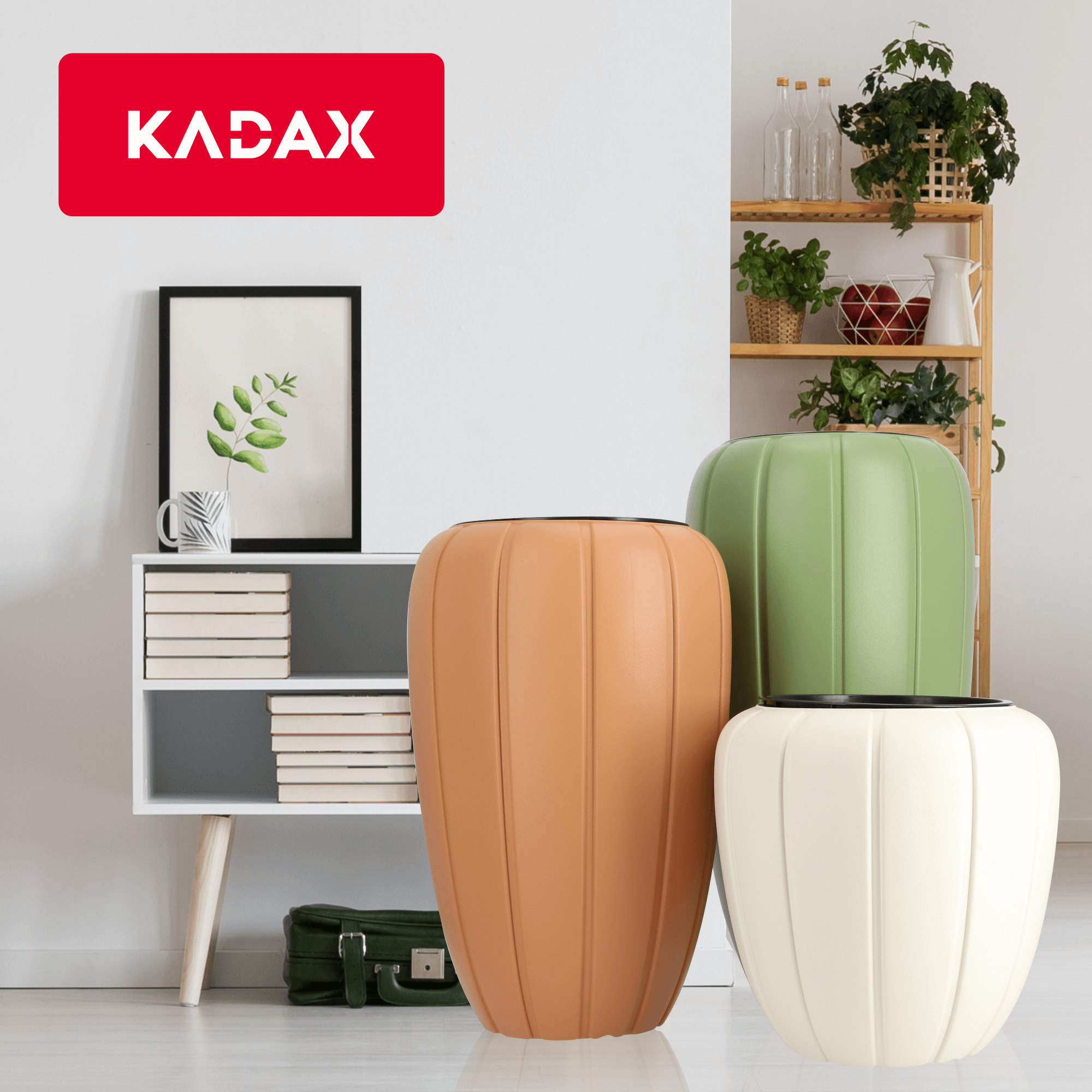 Donica na kwiaty z wkładem Pale 74 cm, zieleń