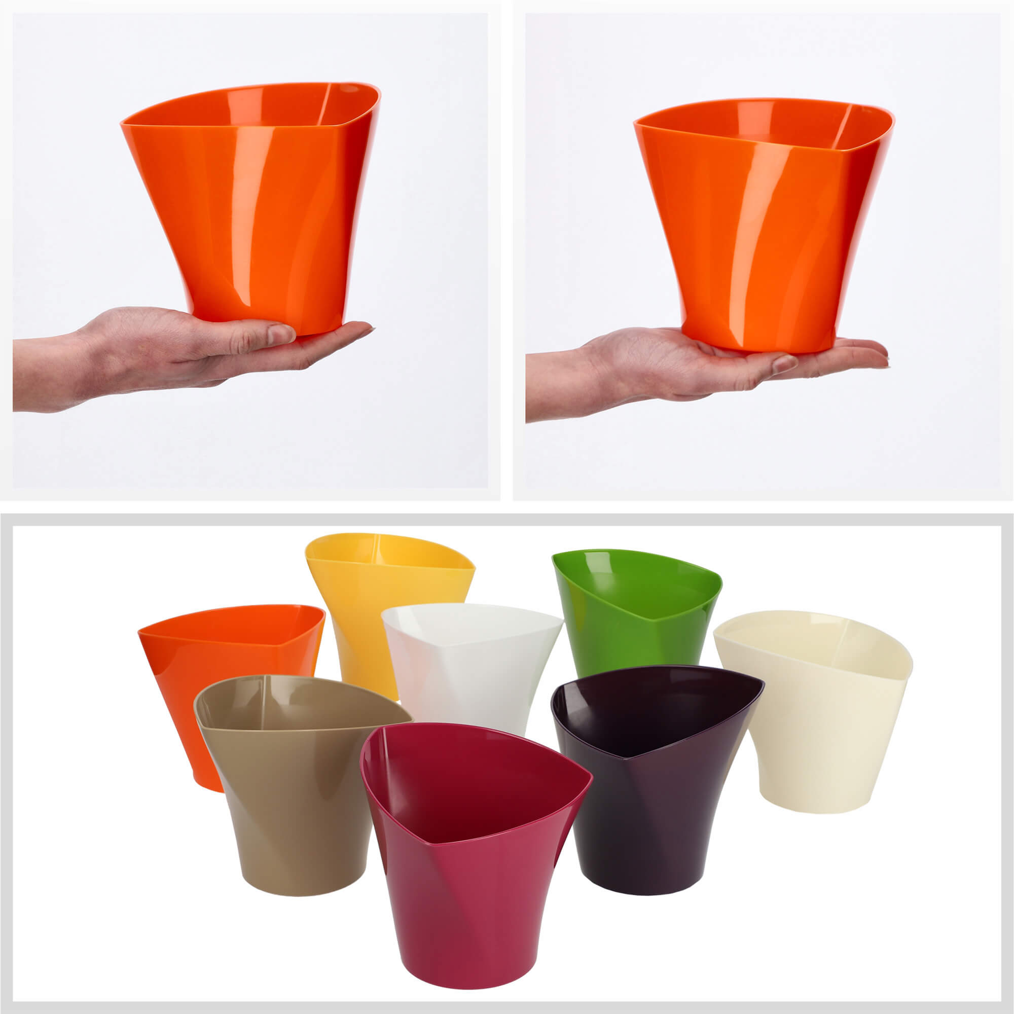 Doniczka na kwiaty Sisco 15 cm, pomarańczowa