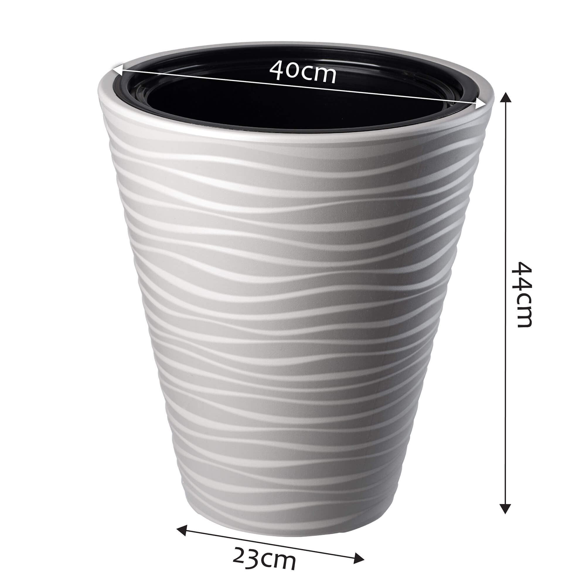 Doniczka okrągła Temara 40 cm szara