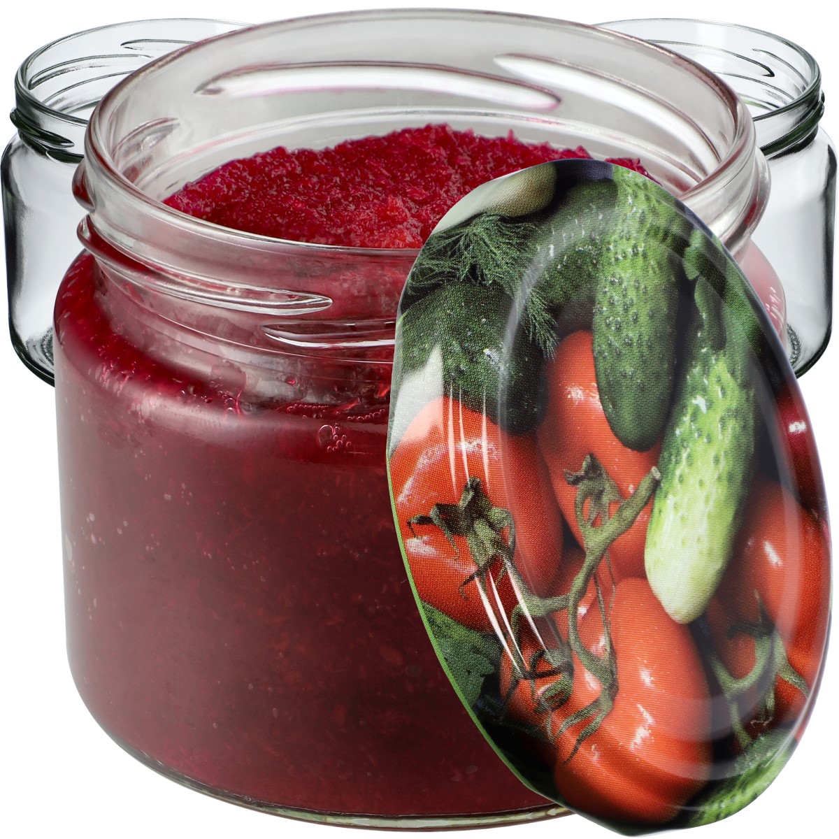 Słoiki na przetwory Sonka 330ml 100szt fi 82 mm + wieczka "Warzywa"