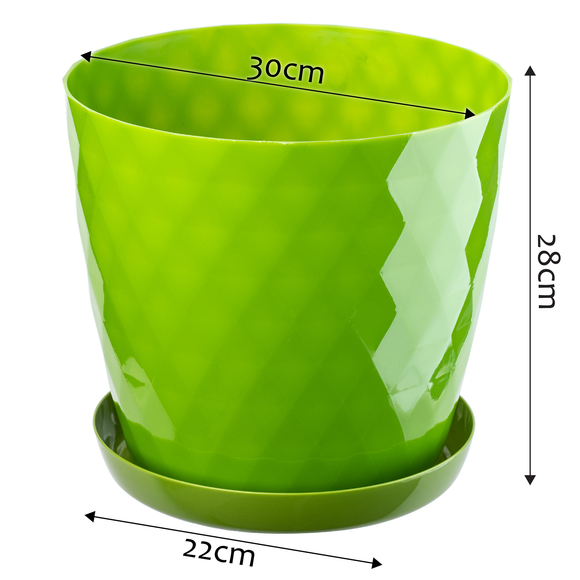 Doniczki na kwiaty z podstawkami Amily 30cm zielona 3szt