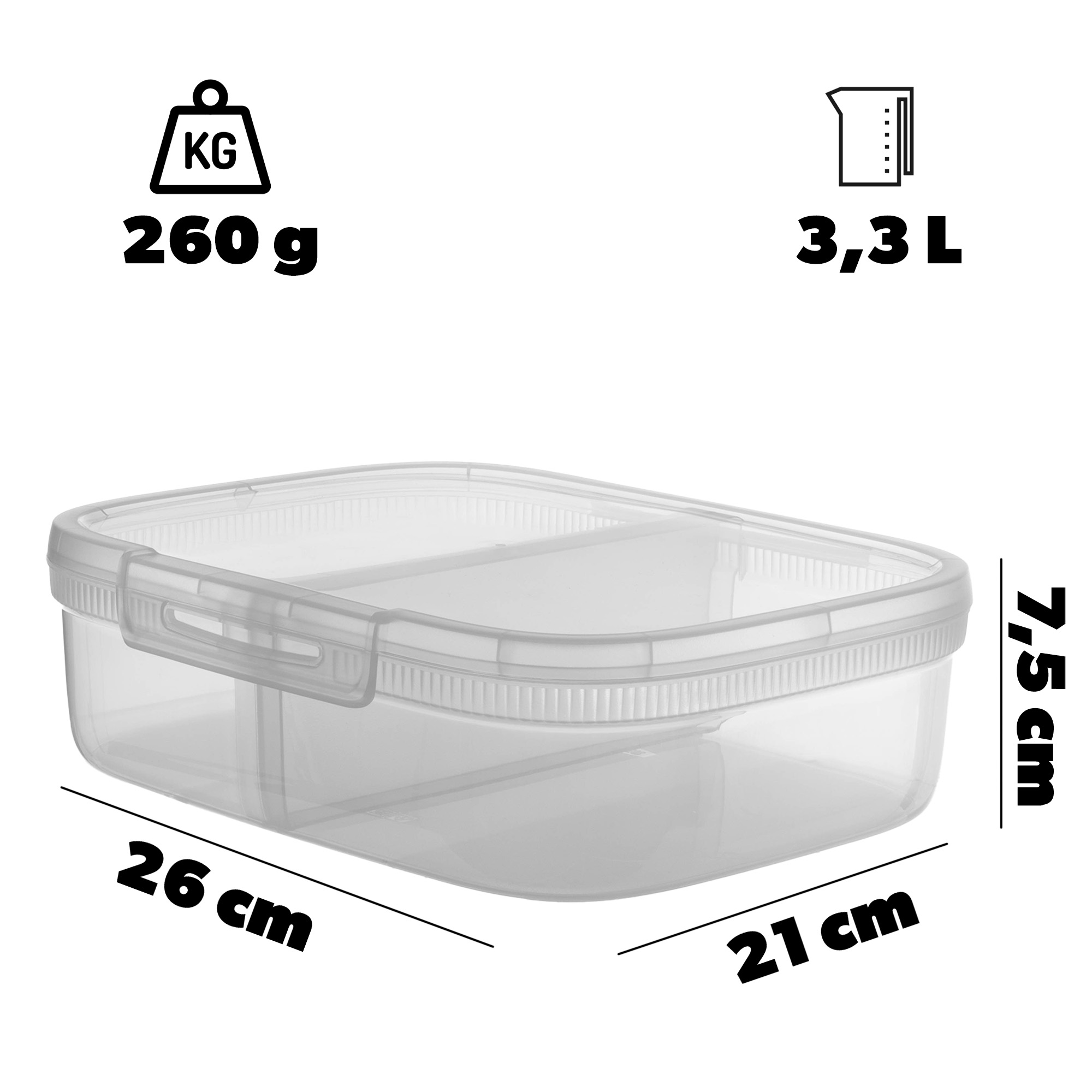 Pojemnik na żywność prostokątny Curver Snap Box 3,3L