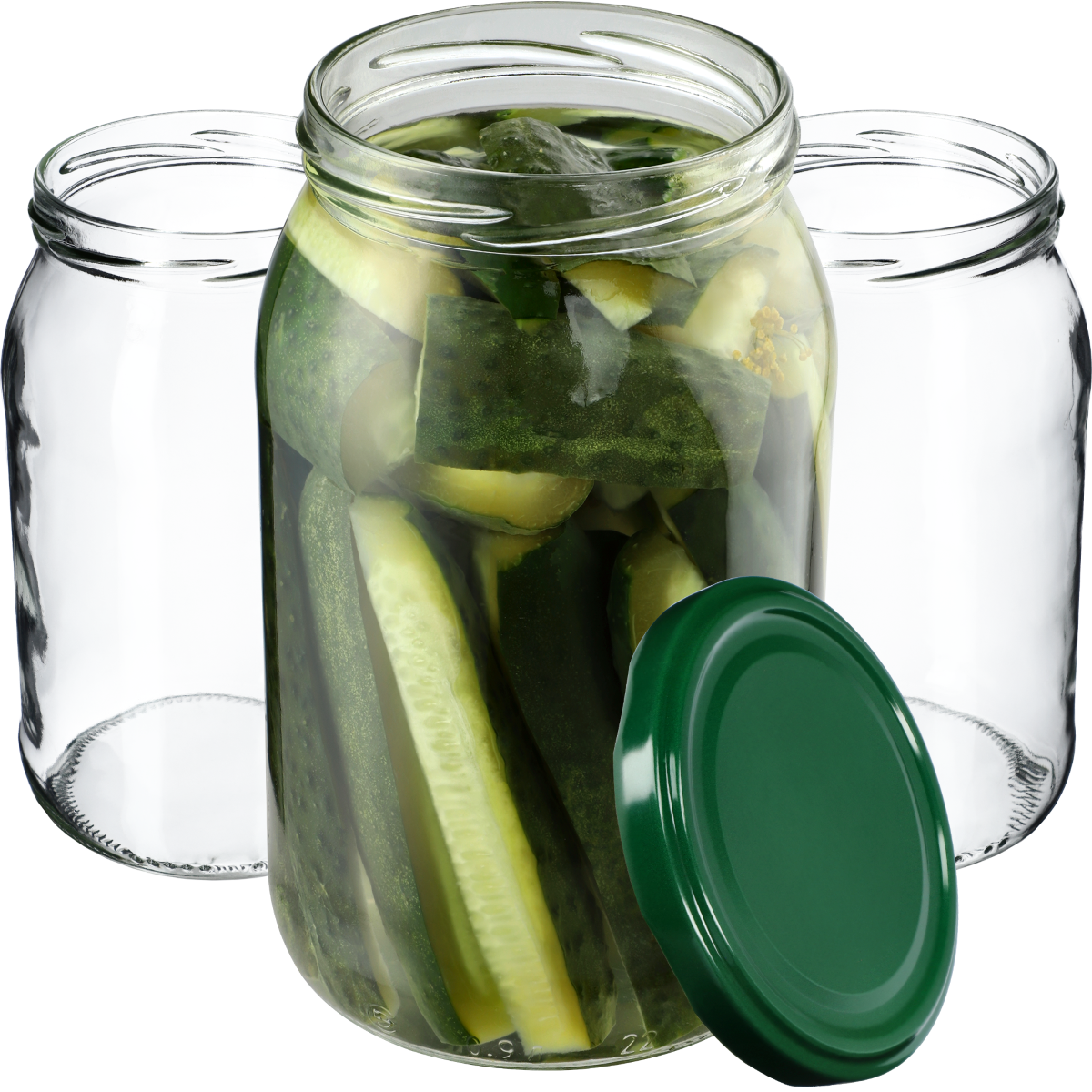 Słoiki na przetwory Simo 900ml 24szt fi 82 mm + wieczka zielone