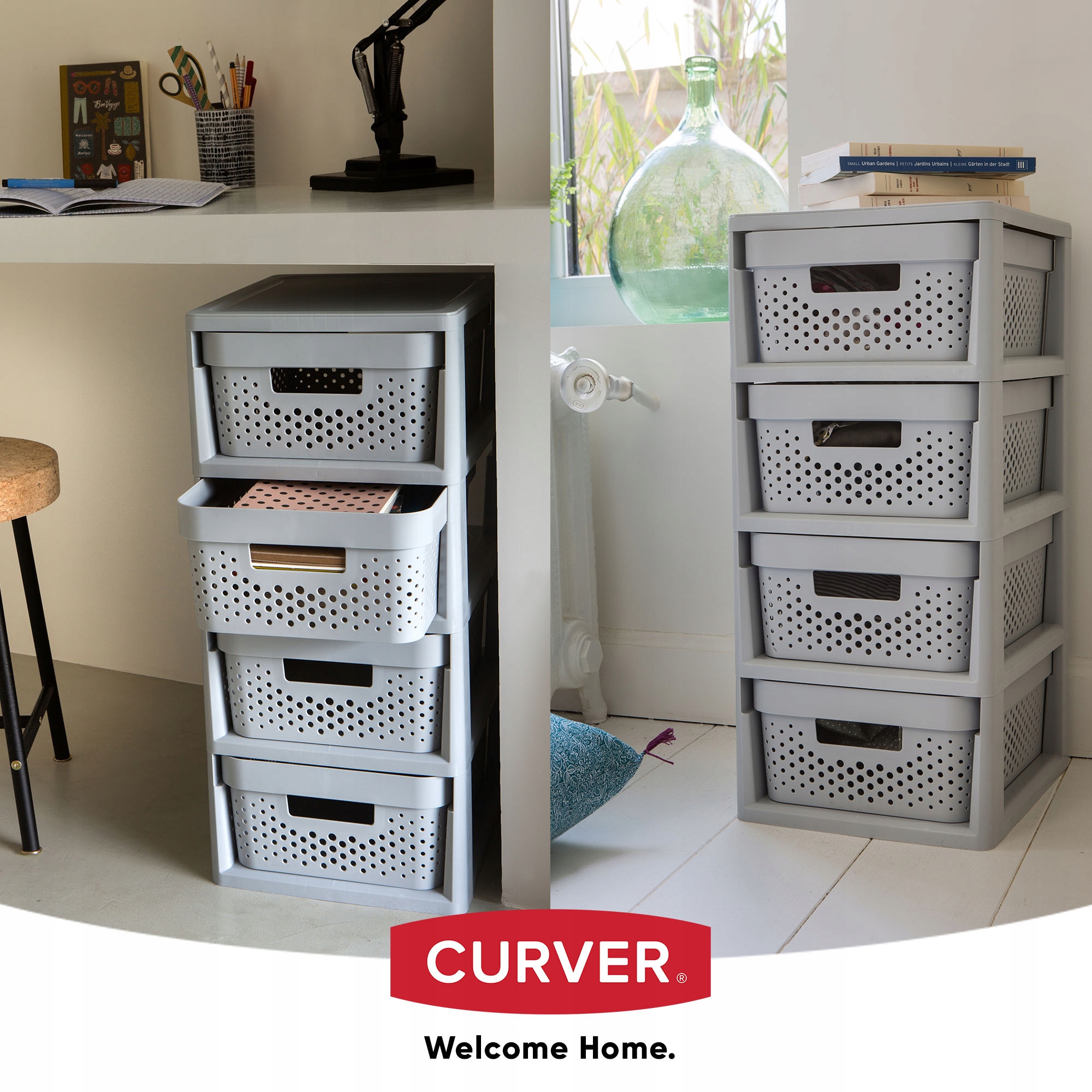 Regał na kółkach 44L Curver Infinity, szary