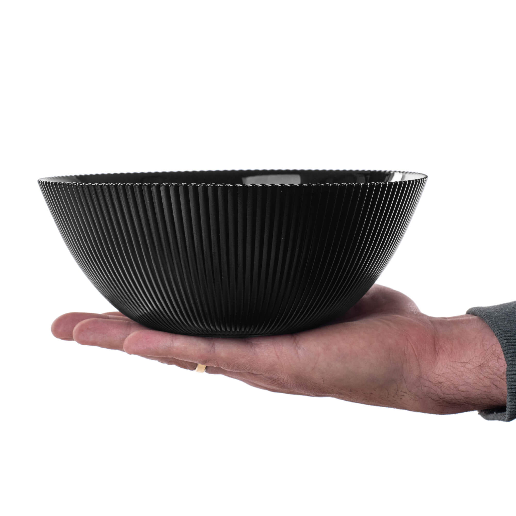 Zestaw obiadowy Regno salaterka 20 cm + talerz deserowy + talerz płytki czarny 1 kpl.