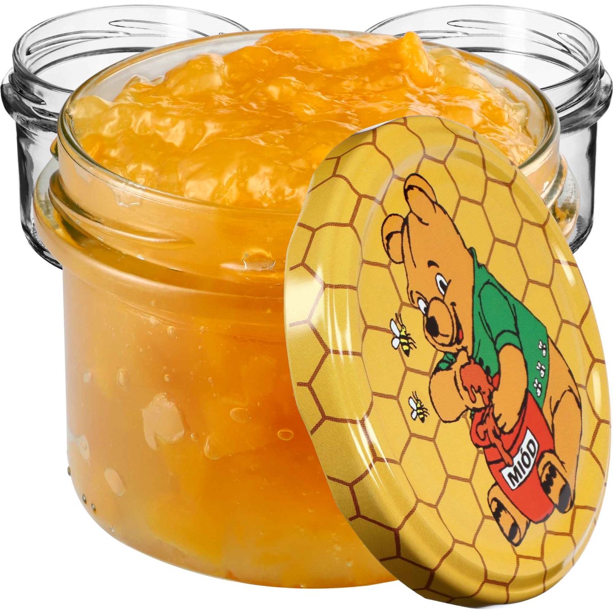 Słoiki na przetwory Tartu 235ml 10szt fi 82 mm + wieczka "Miód"