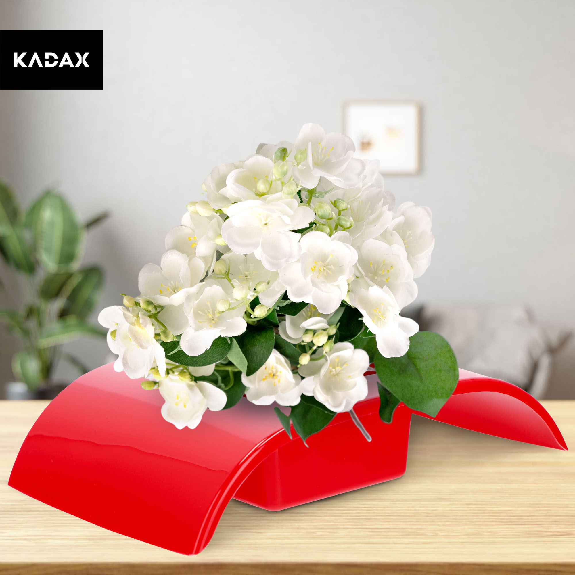 Ikebana na kwiaty prostokątna 19 x 4 cm, czerwona