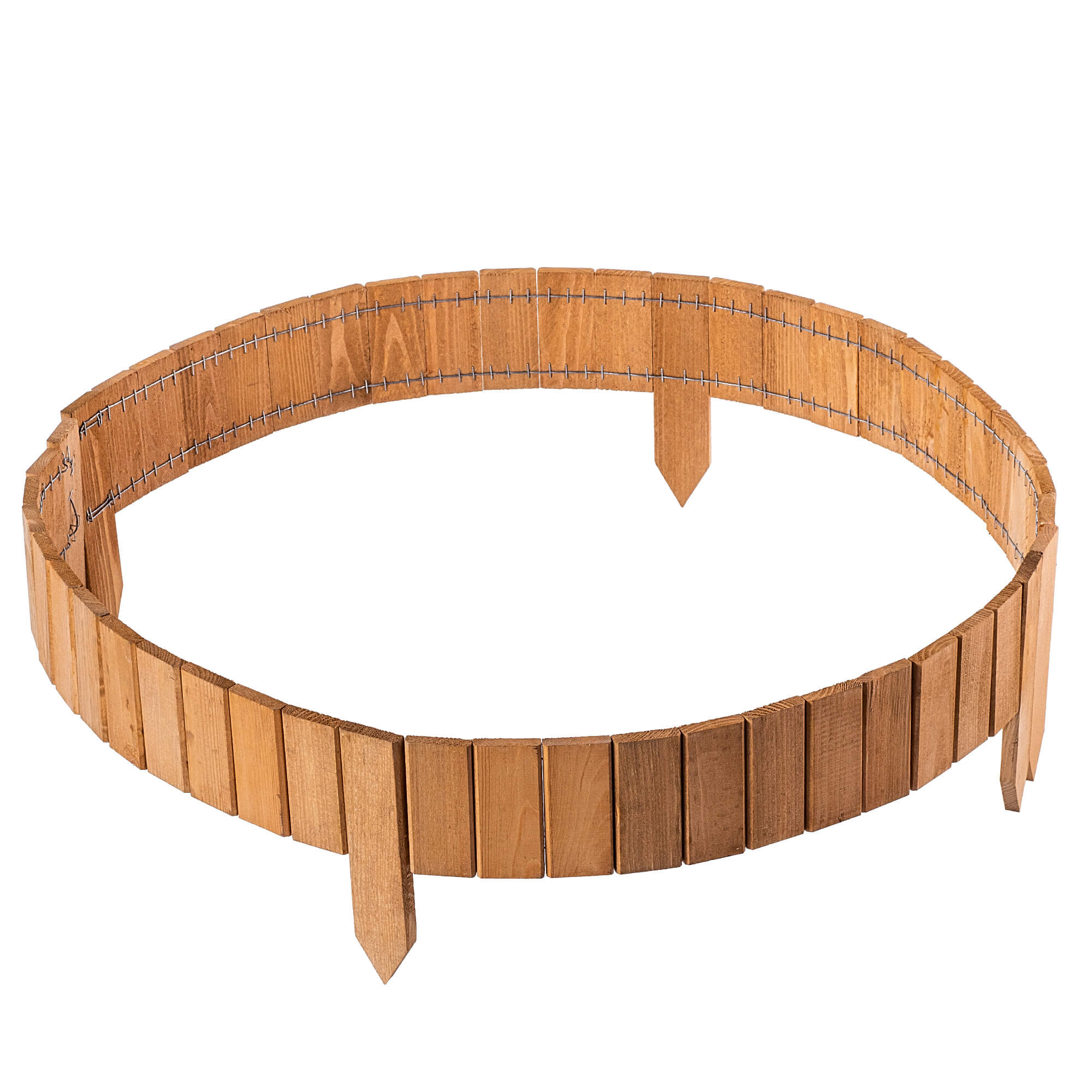 Płotek drewniany rollborder Ansjo obrzeże 115 x 10 cm dąb