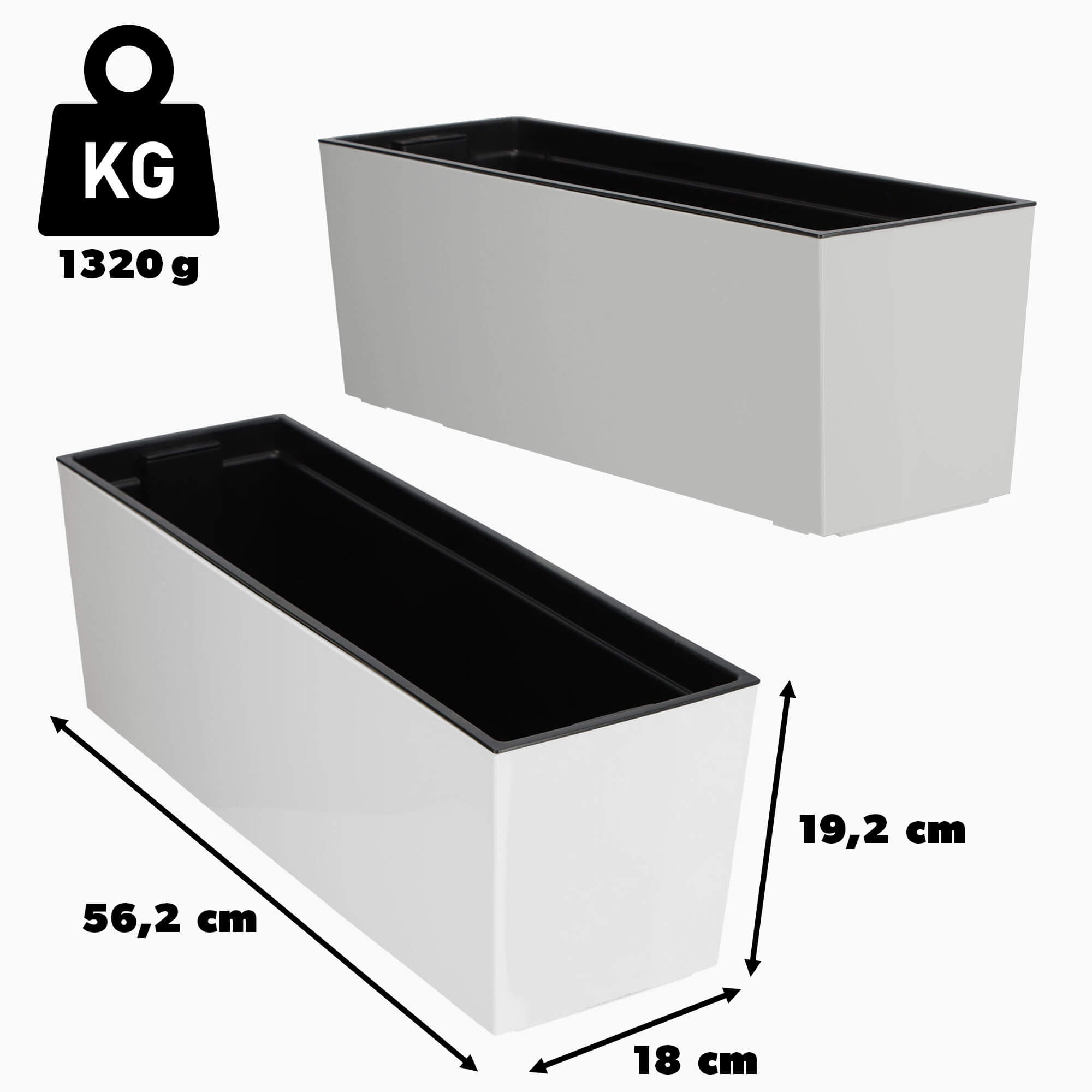 Skrzynka balkonowa Fontana 56cm szara