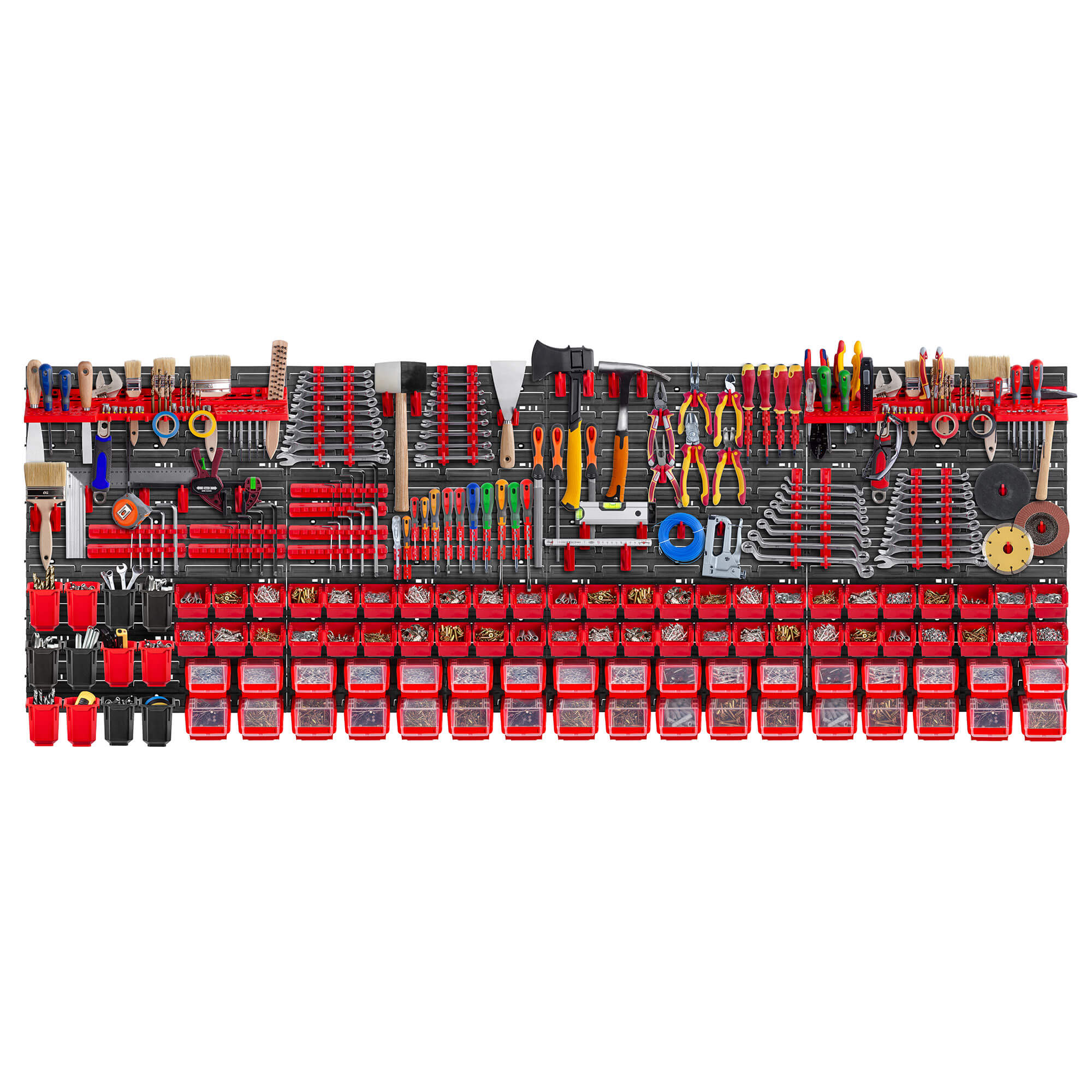Tablica warsztatowa Lokke 194 elementy 232 x 78 cm, czerwona