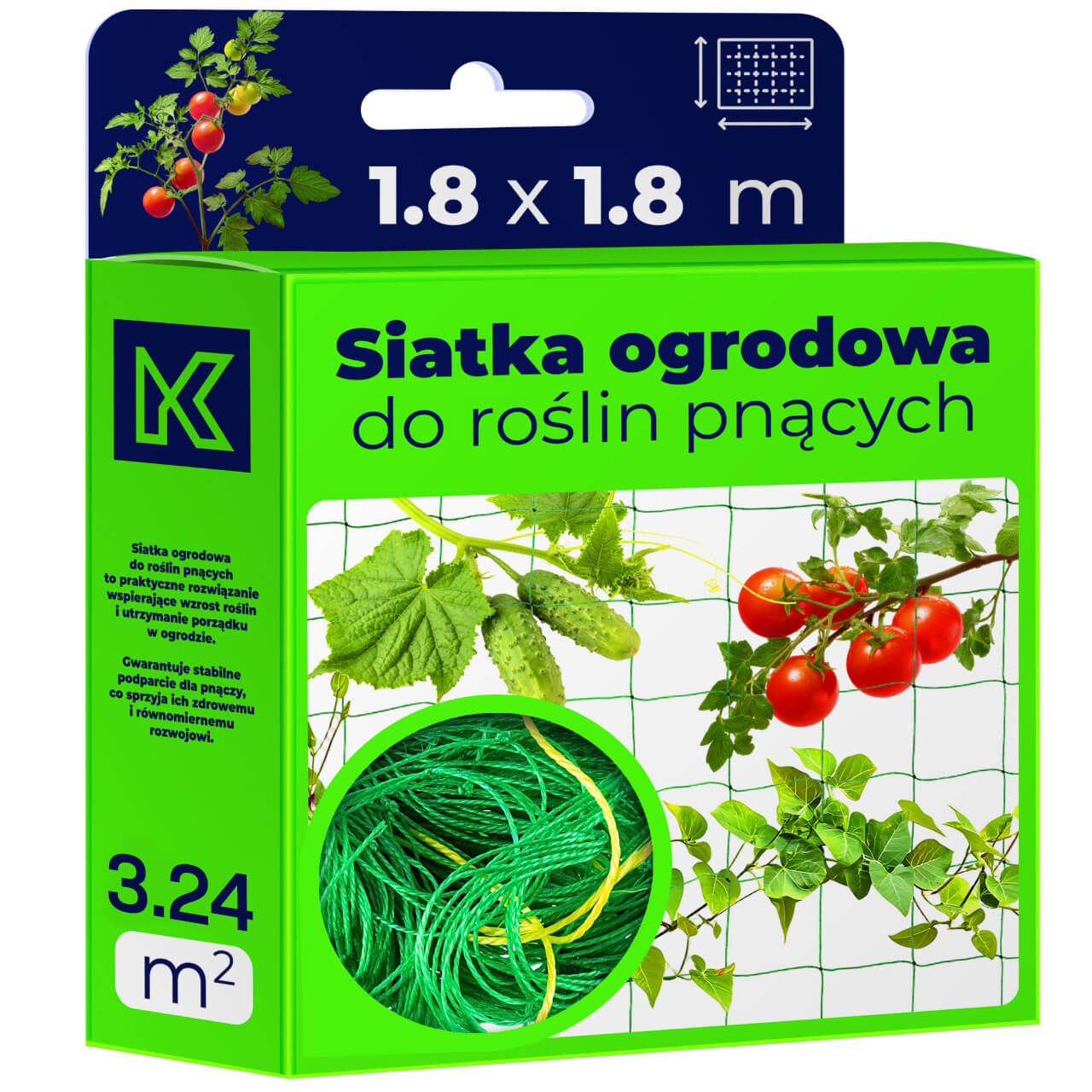 Siatka ogrodowa do roślin pnących Loudun 1.8 x 1.8 m zielona