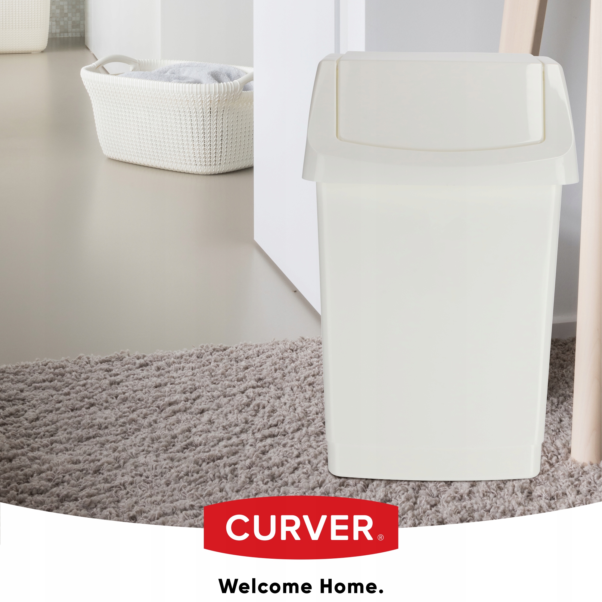 Kosz na śmieci Curver Click-IT 50L, biały