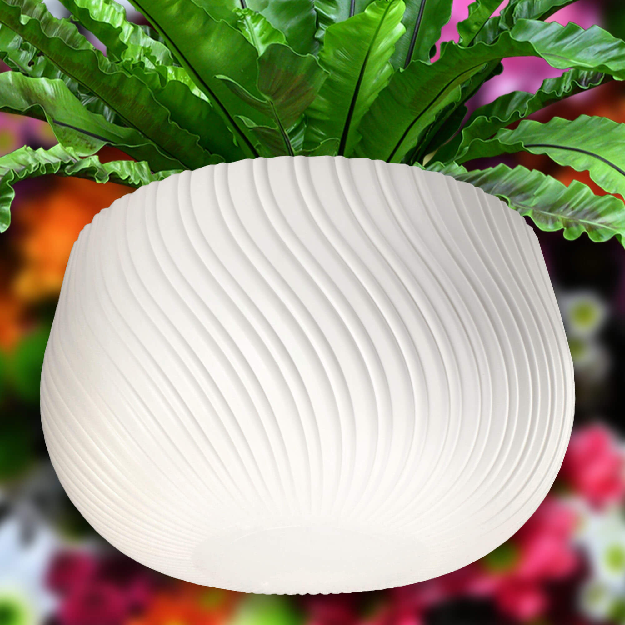 Doniczka wisząca z wkładem Rucas 29 cm, biała