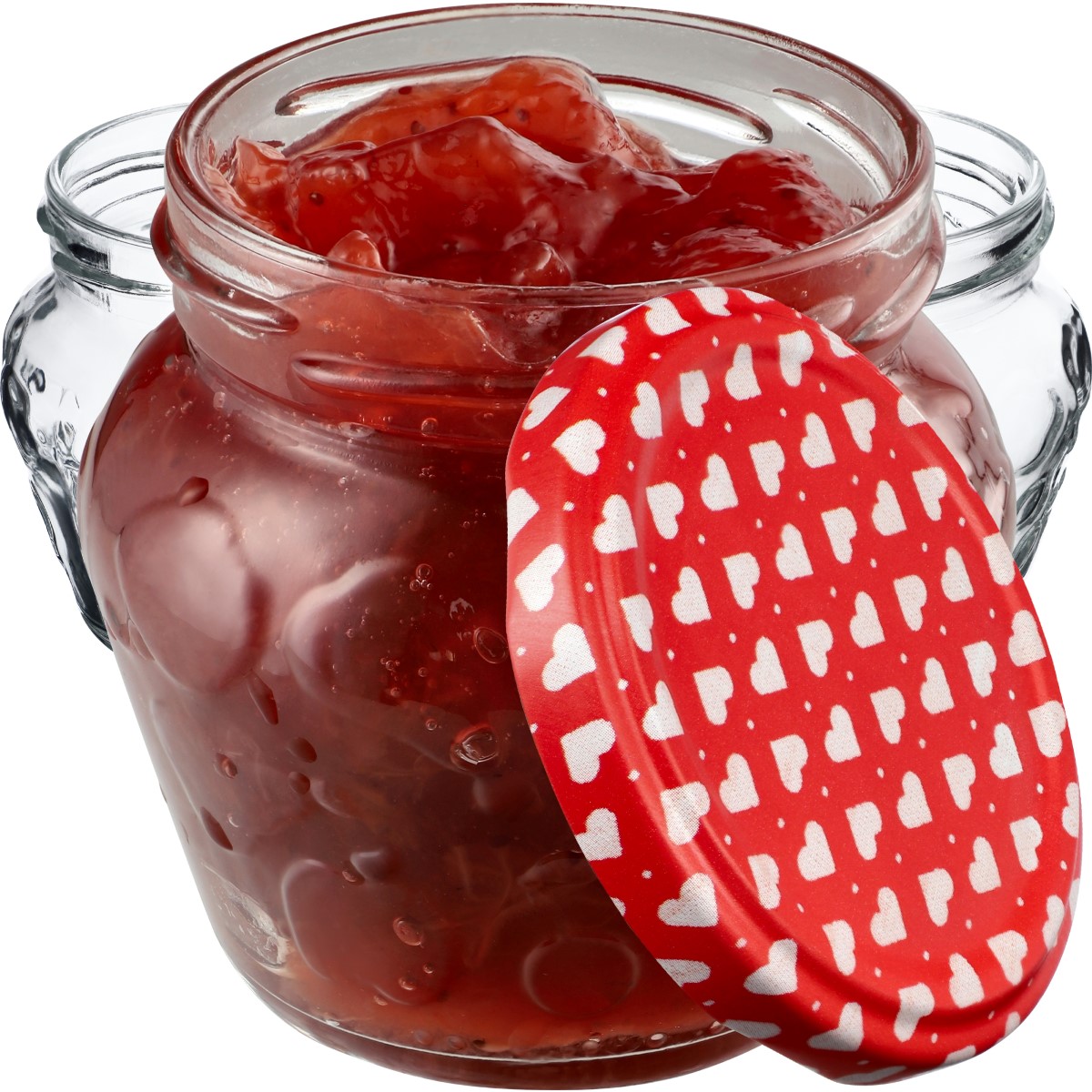 Słoiki Kemi 200ml 10szt fi 66 mm + wieczka "Serca"