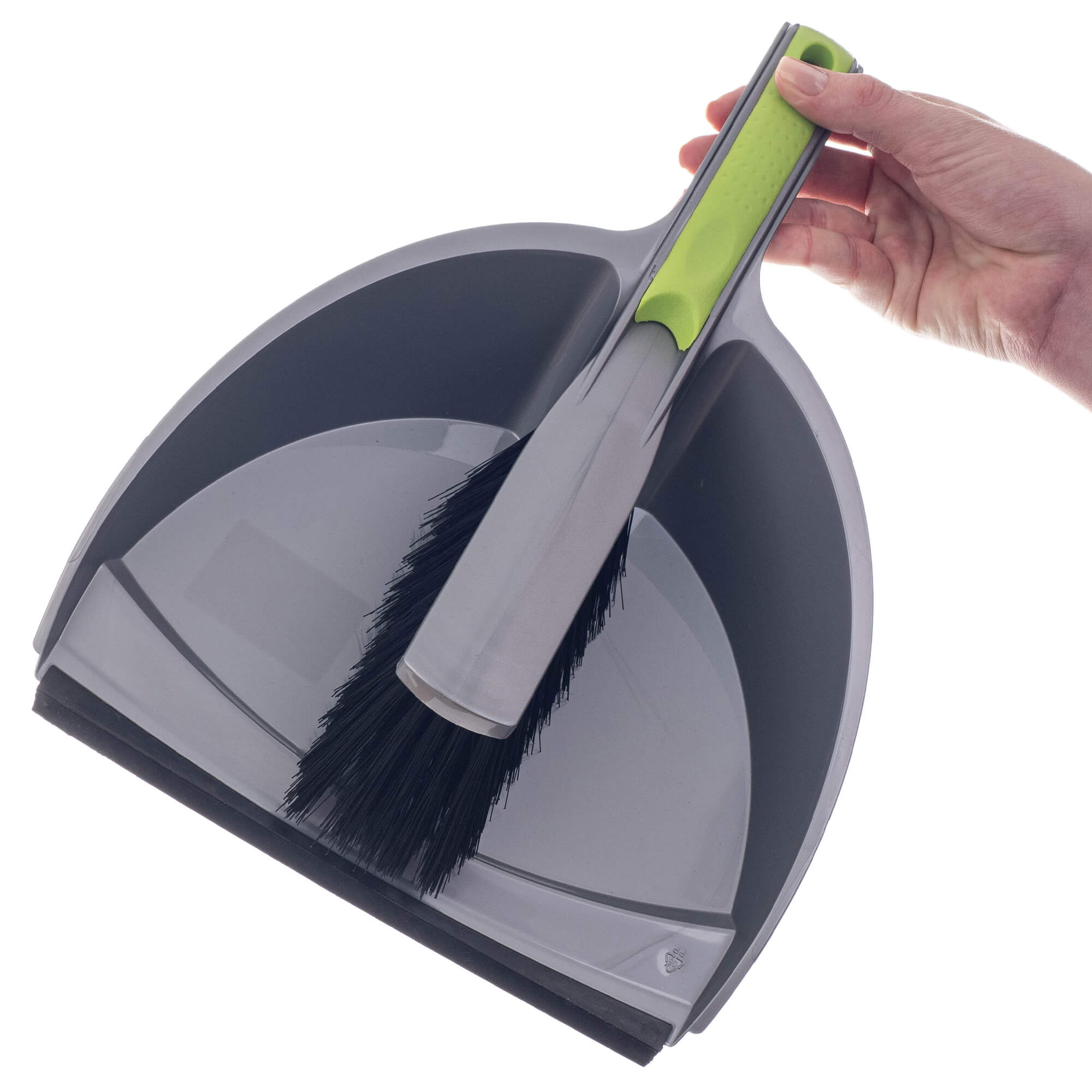 Zmiotka i szufelka Amot 32cm z zieloną rączką