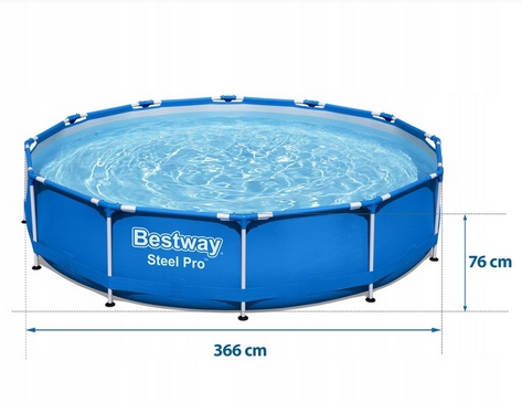 Basen ogrodowy stelażowy 366 x 76 cm Bestway 56706
