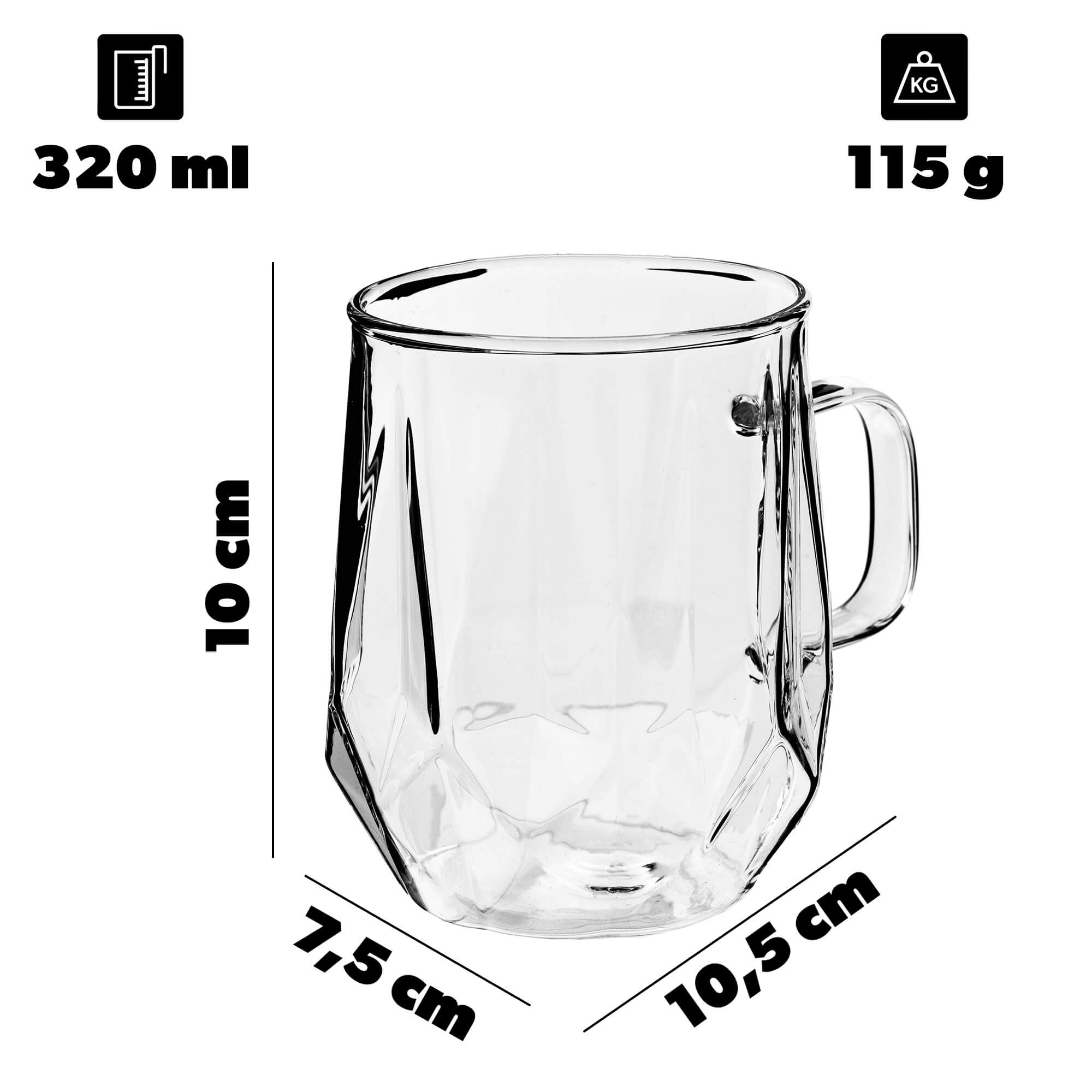 Szklanki do herbaty Tronco 320ml 6szt