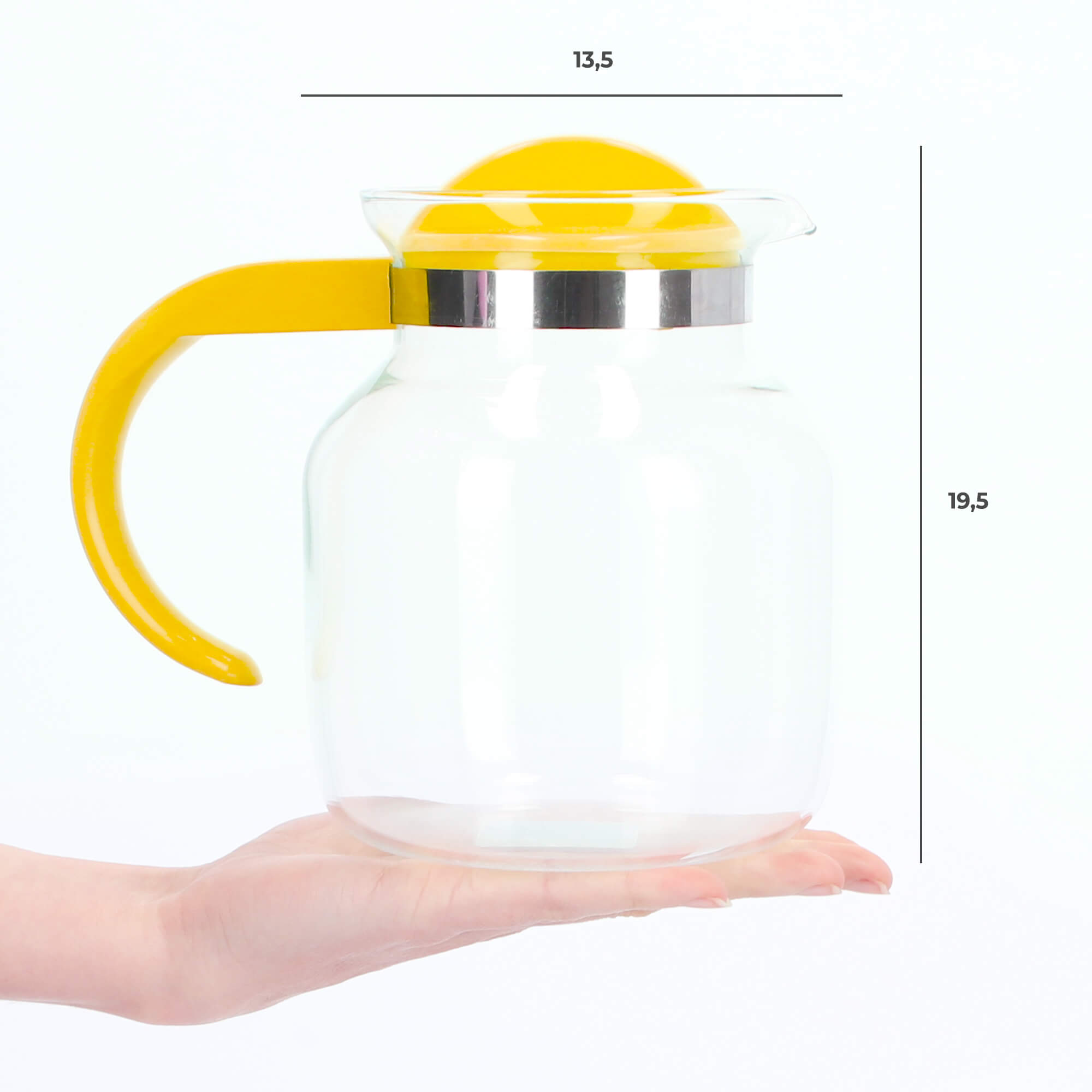 Dzbanek z pokrywką do herbaty 1,5L żółty