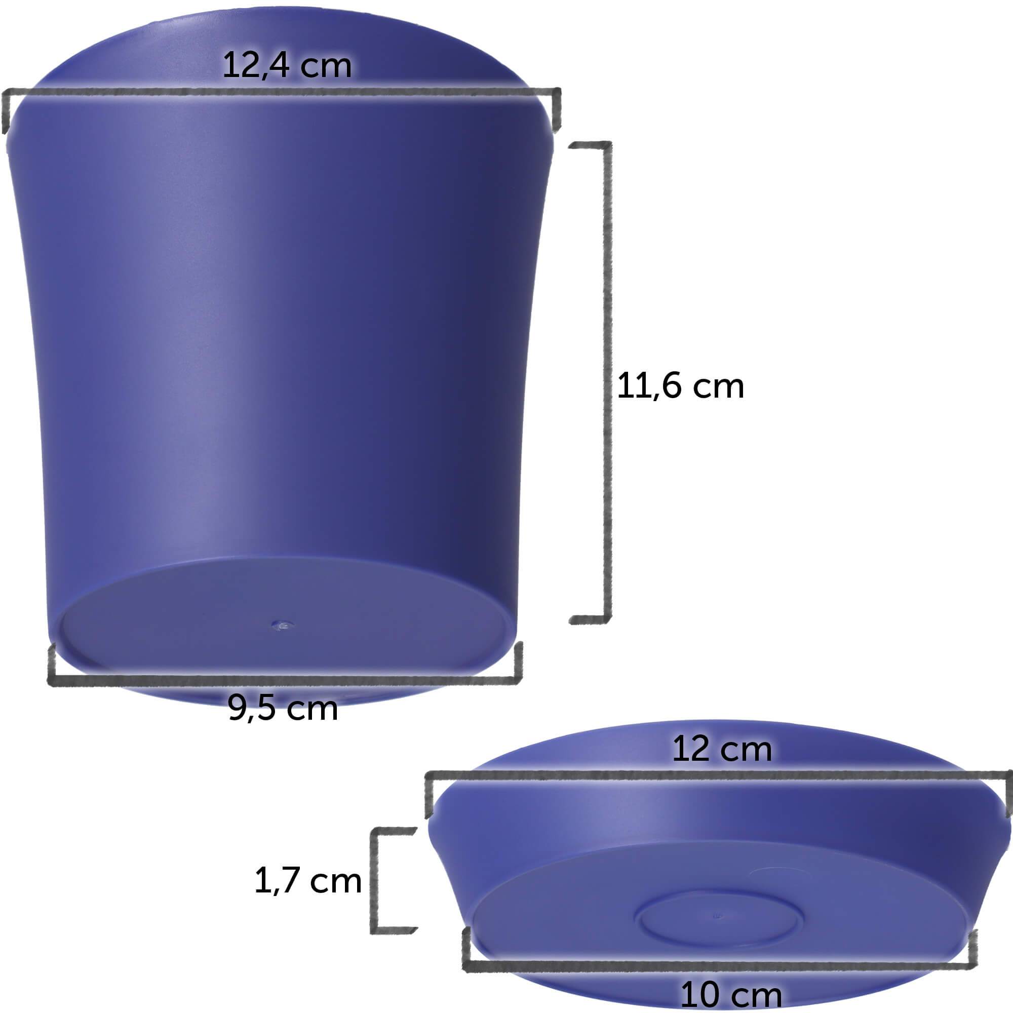 Doniczka na kwiaty Ersa 12 cm, fioletowa