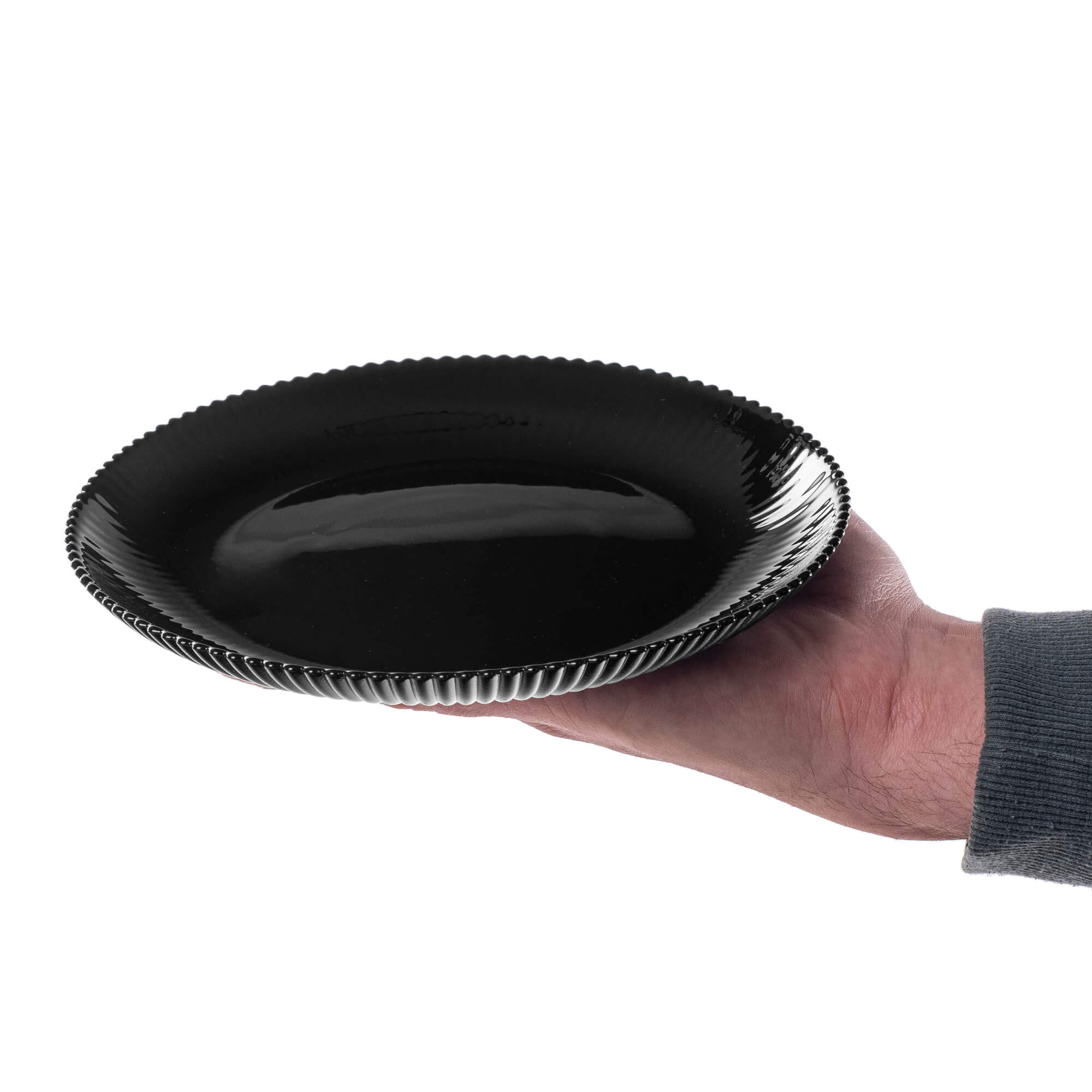 Zestaw obiadowy Regno salaterka 15 cm + talerz deserowy + talerz płytki czarny 12 kpl.