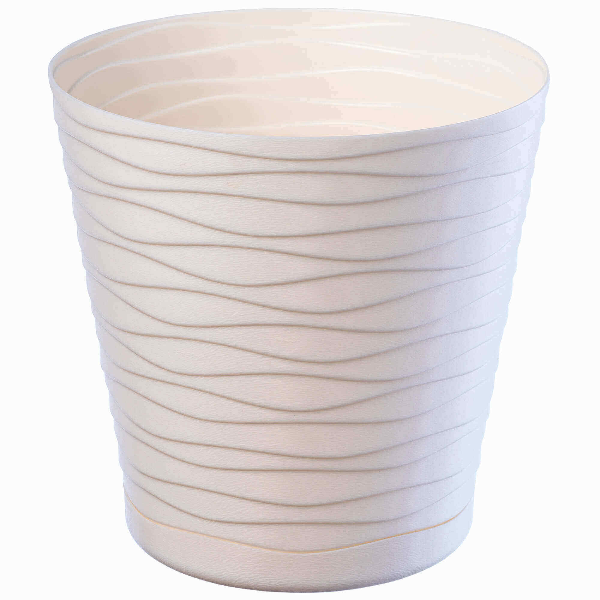 Doniczka z podstawką Greve 13 cm, kremowa