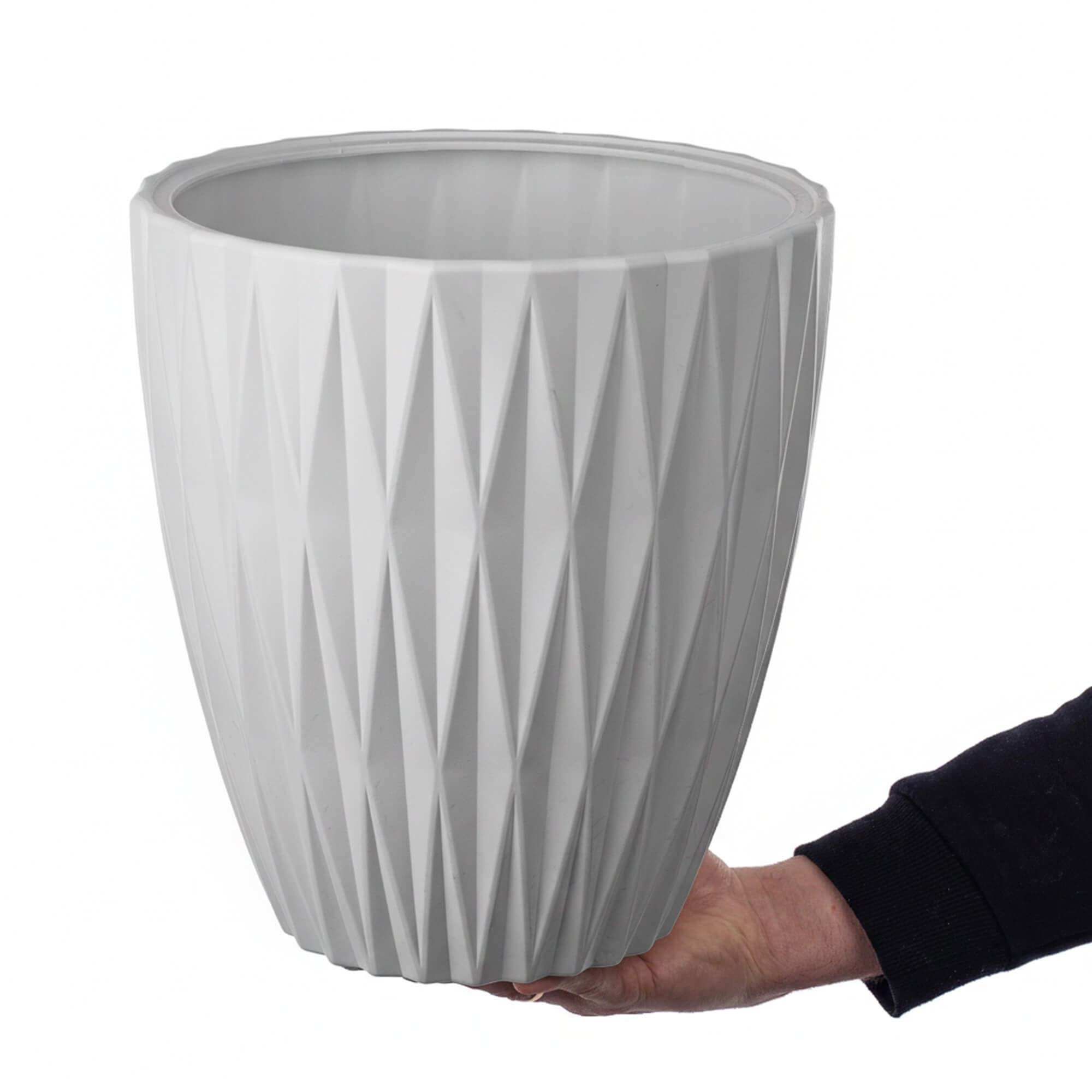 Doniczka Caro 25 cm, jasnoszara, 1 szt.
