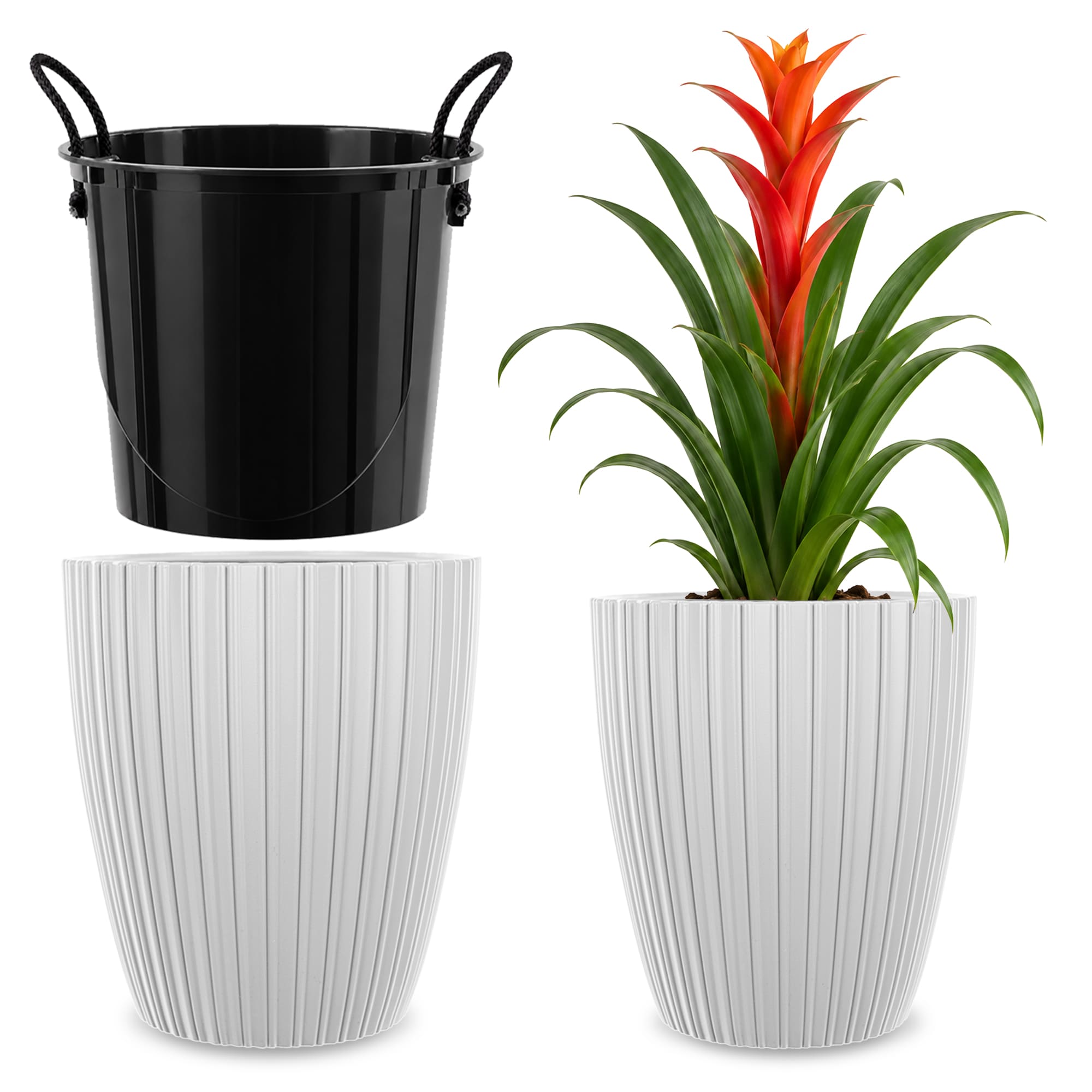 Doniczka na kwiaty Raivael 40 cm biała