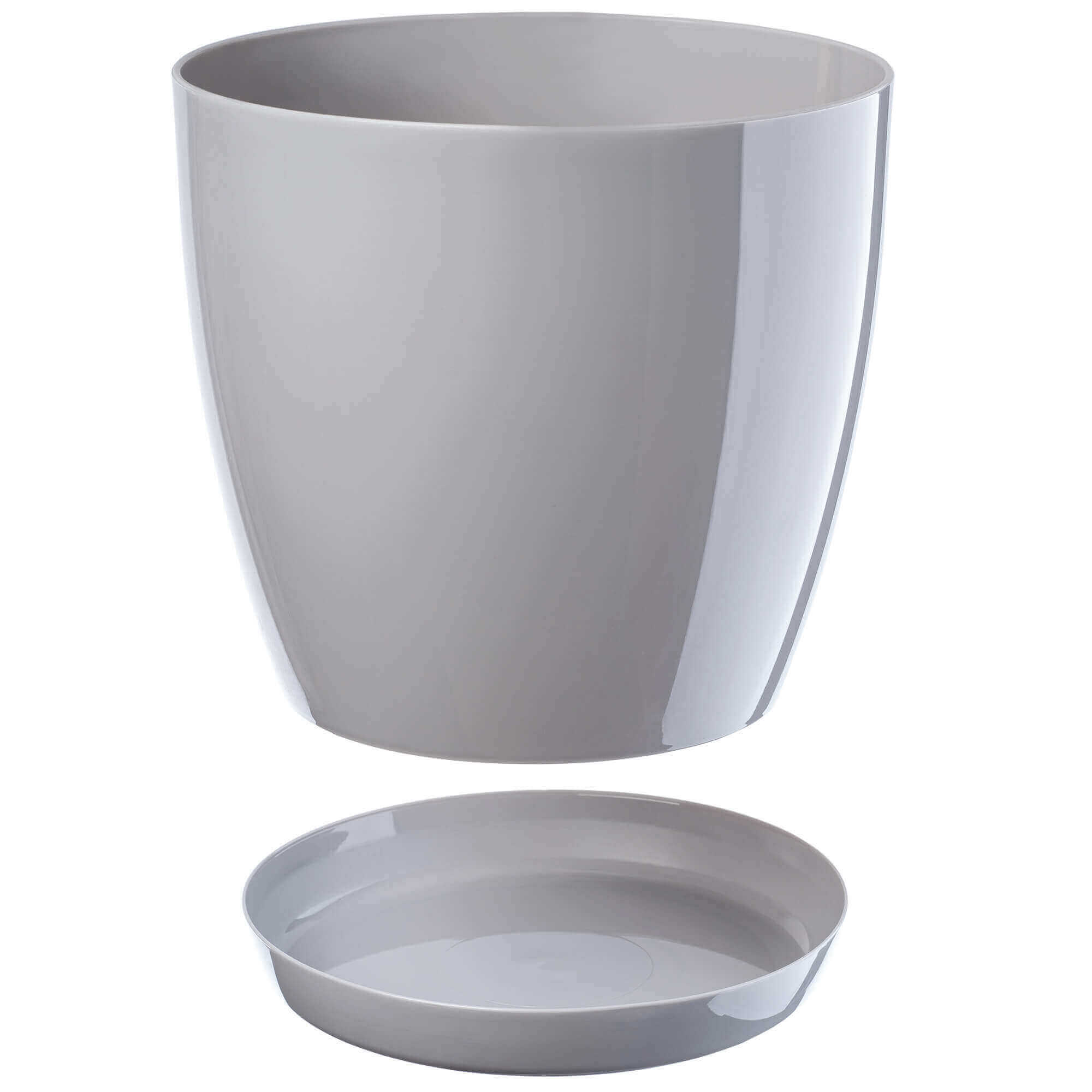 Doniczka Agen z podstawką 18 cm, szara