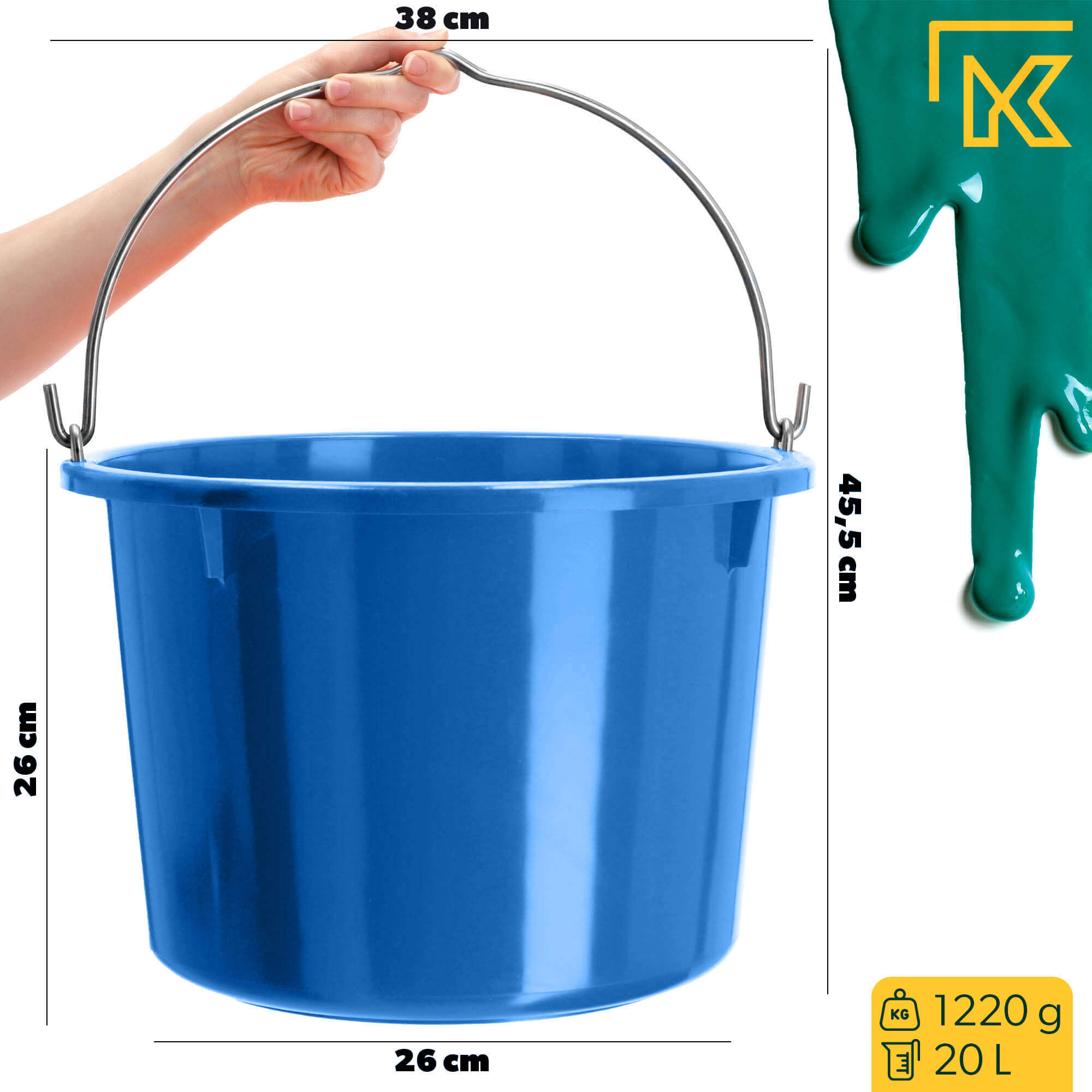 Wiadro budowlane Kanan 20L niebieskie 2 szt.