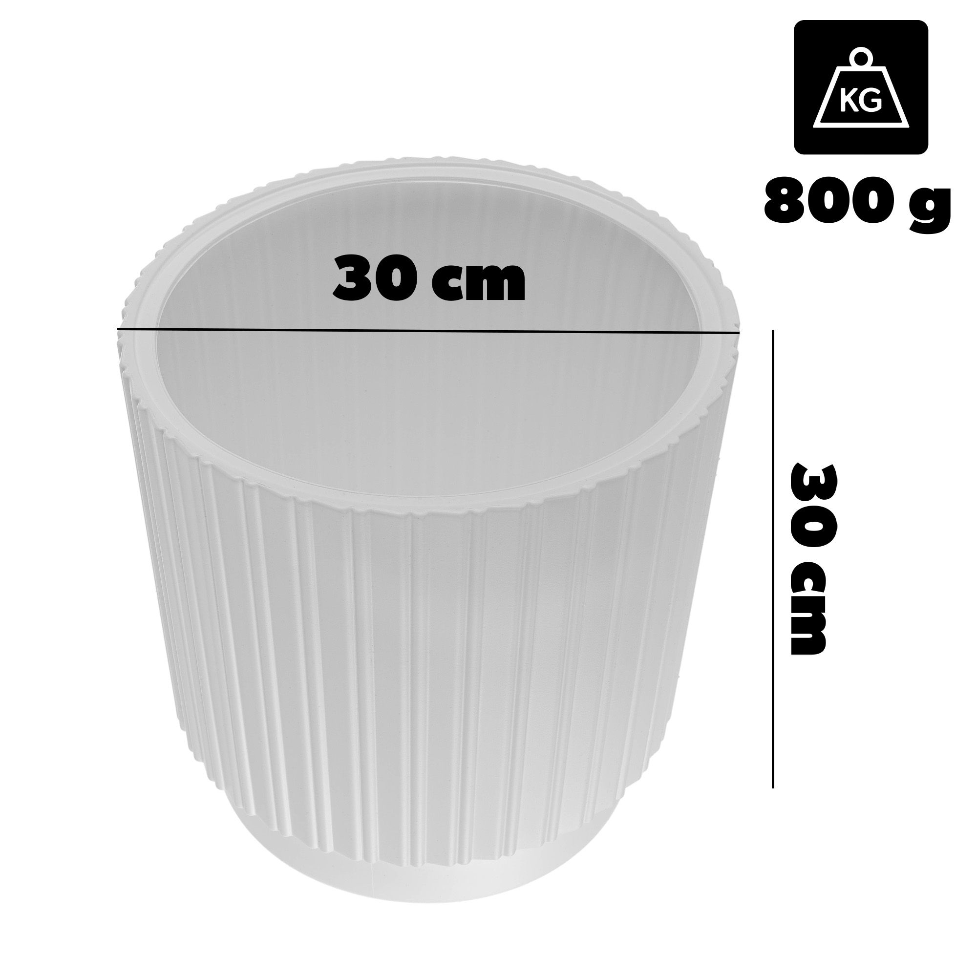 Doniczka na kwiaty Morley 30 cm biała