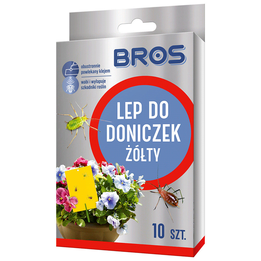 Bros Lep do doniczek żółty 10 szt.