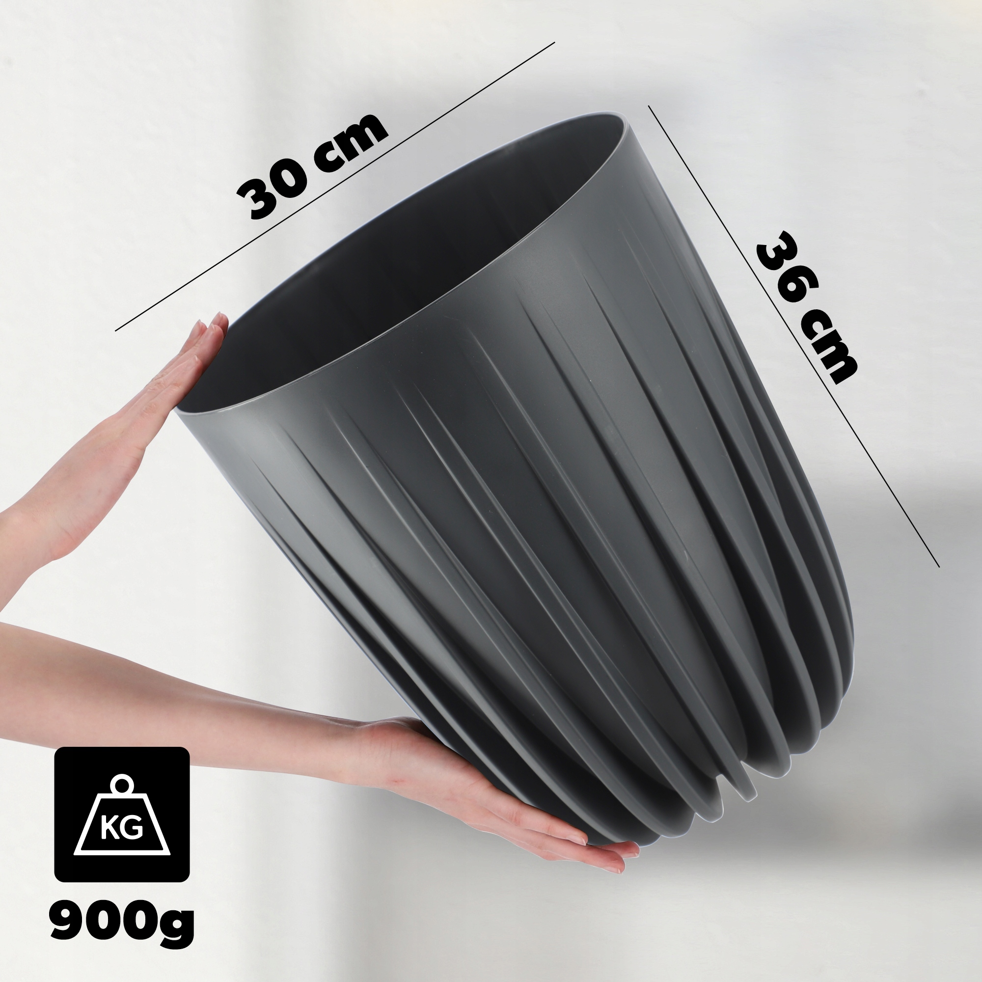 Eko doniczka z wkładem Costa 30 cm, antracyt