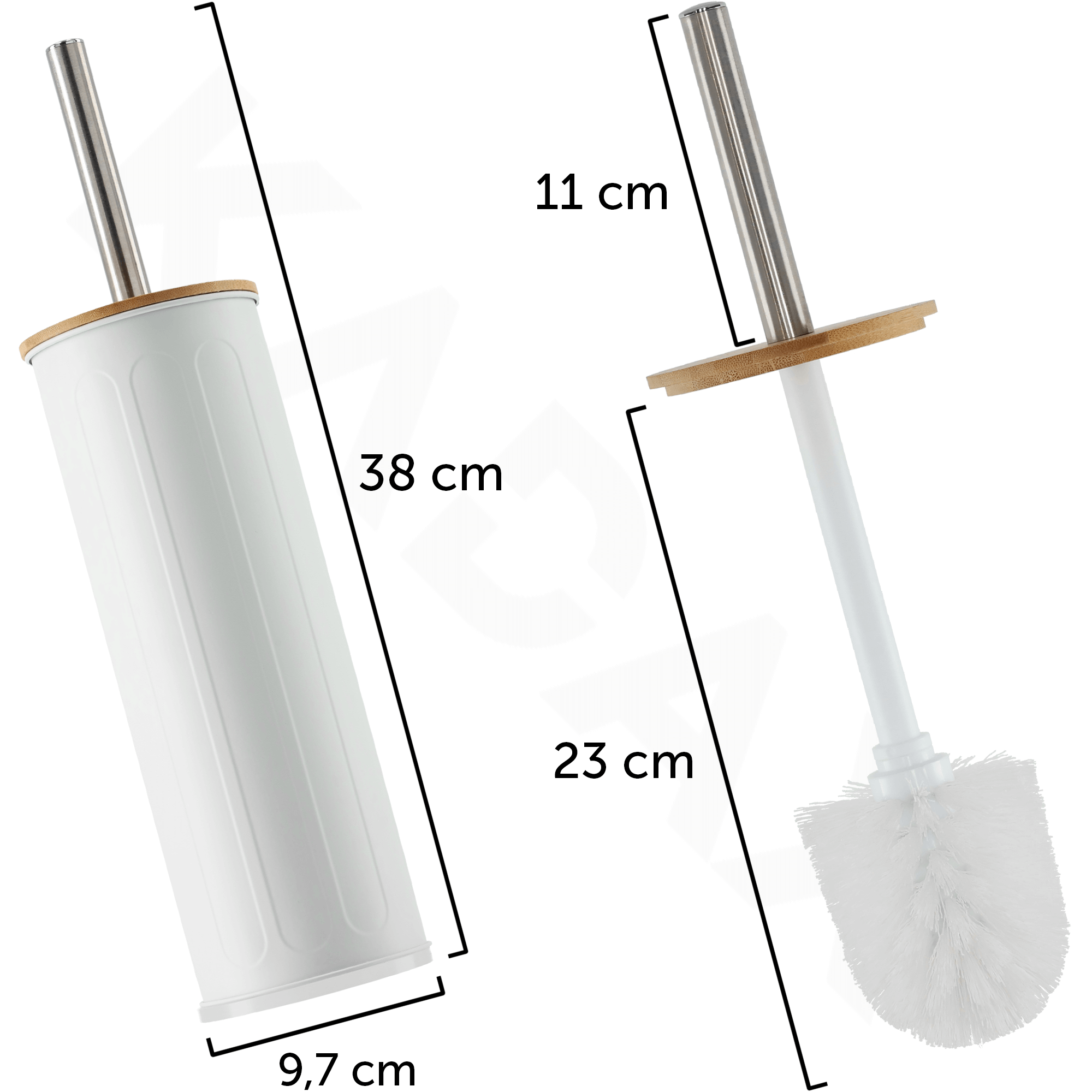 Szczotka do WC z pojemnikiem Padru 38 cm, biała