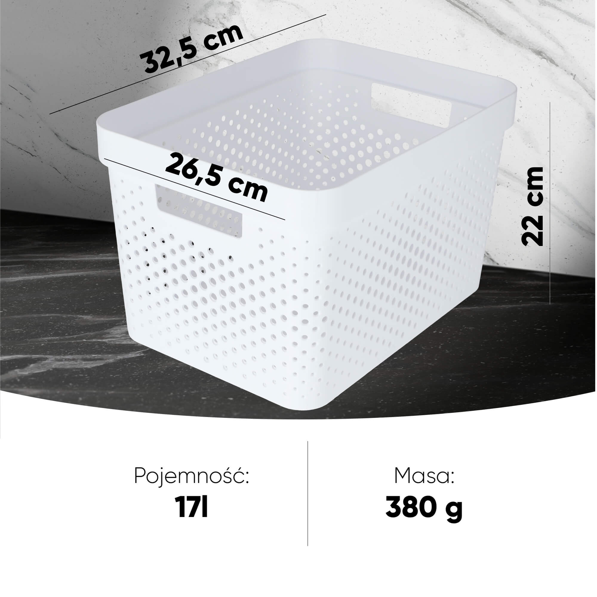 Pojemnik plastikowy Infinity Curver 17L, biały