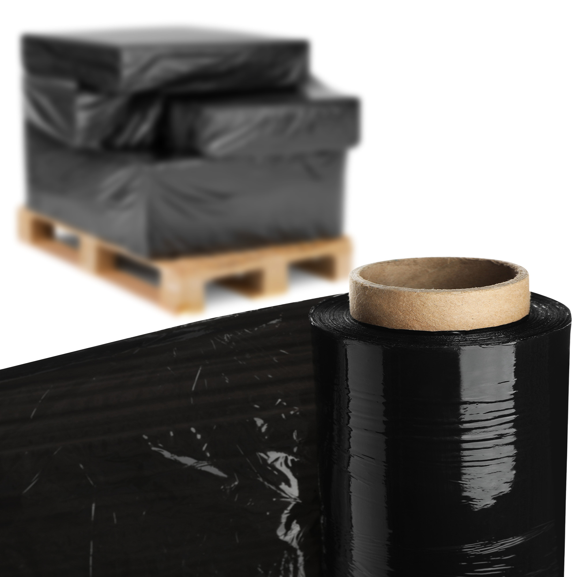 Folia stretch czarna Chas 6 szt 300m