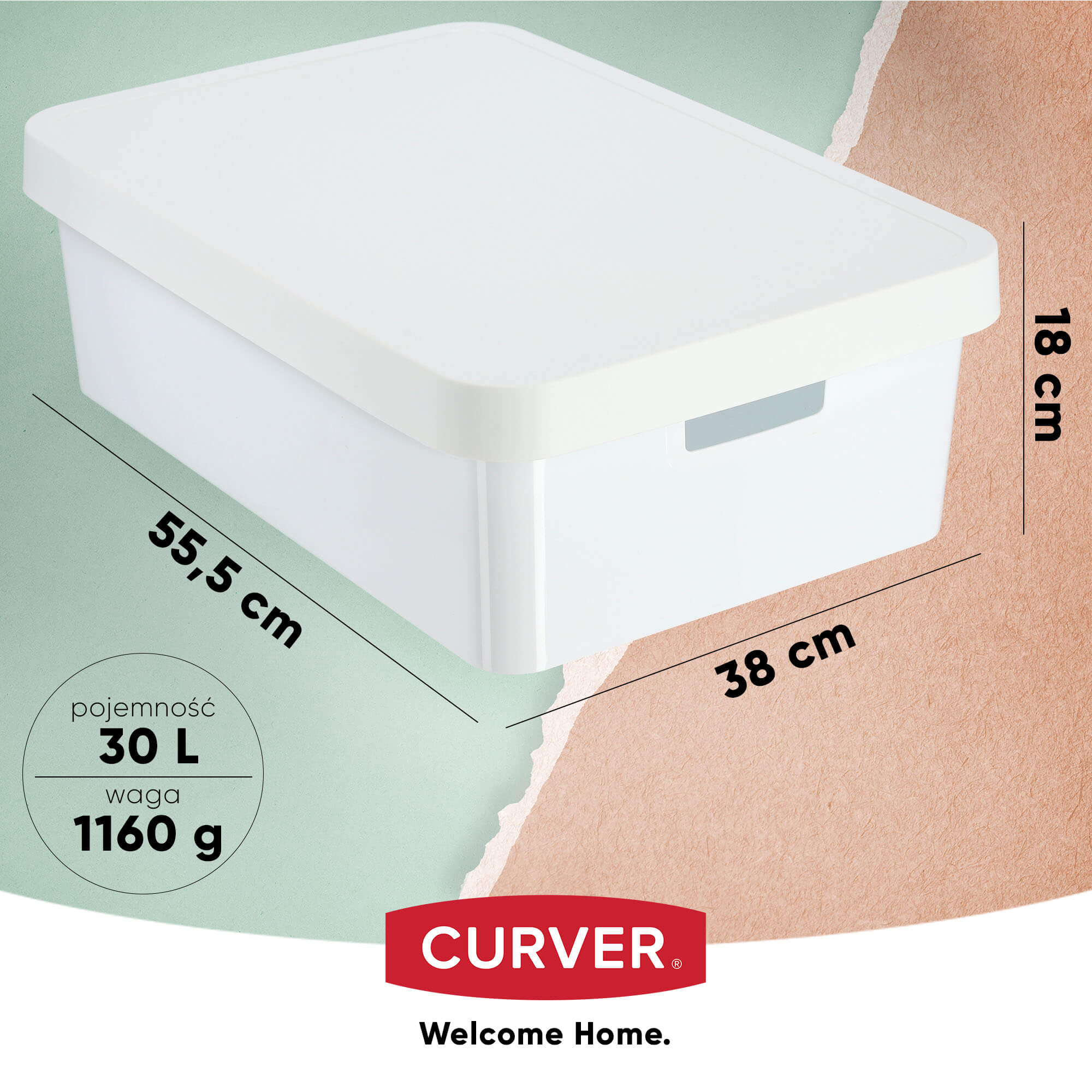 Pojemnik z pokrywą Curver Infinity 30L, biały