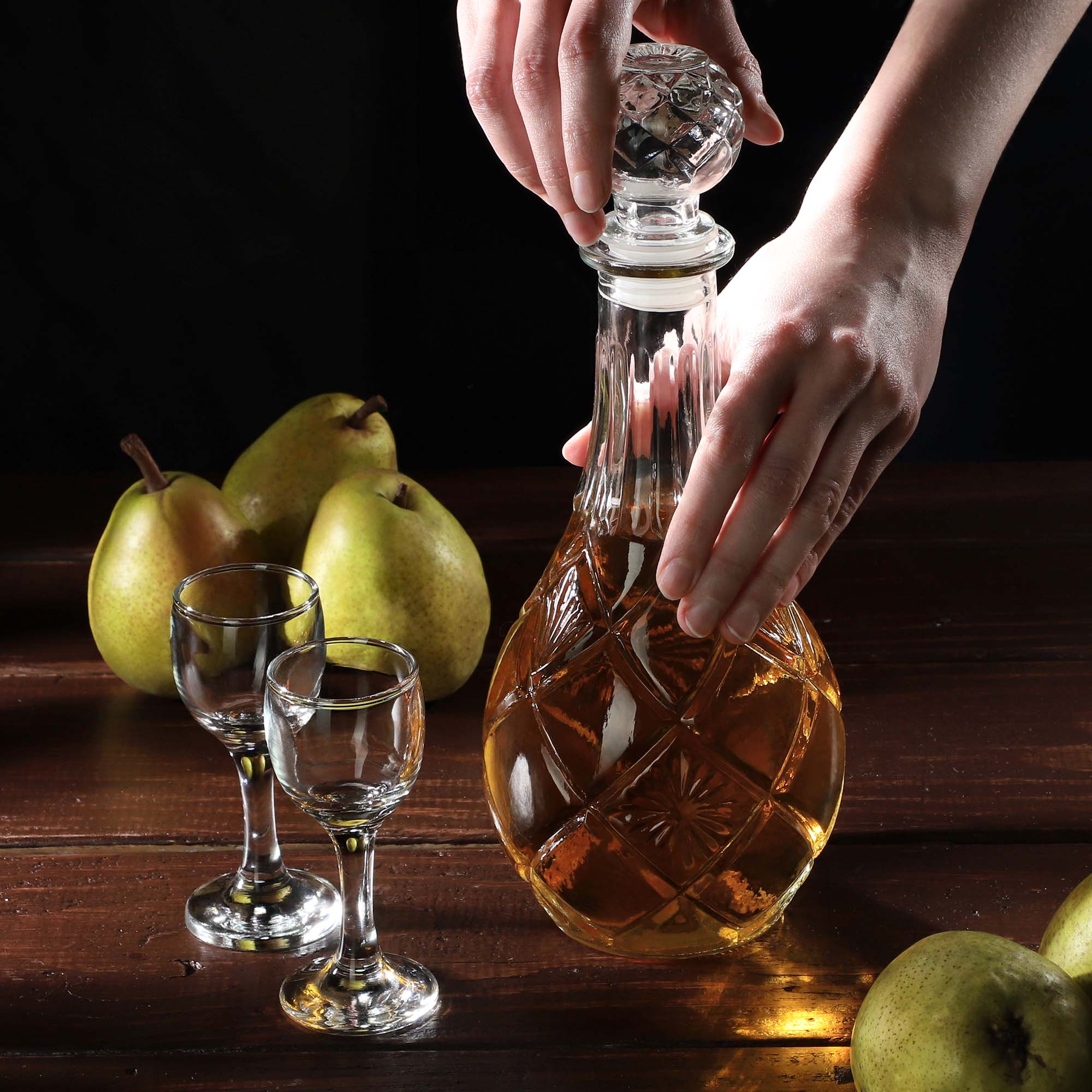 Karafka szklana Nance na whisky z korkiem 0,8L