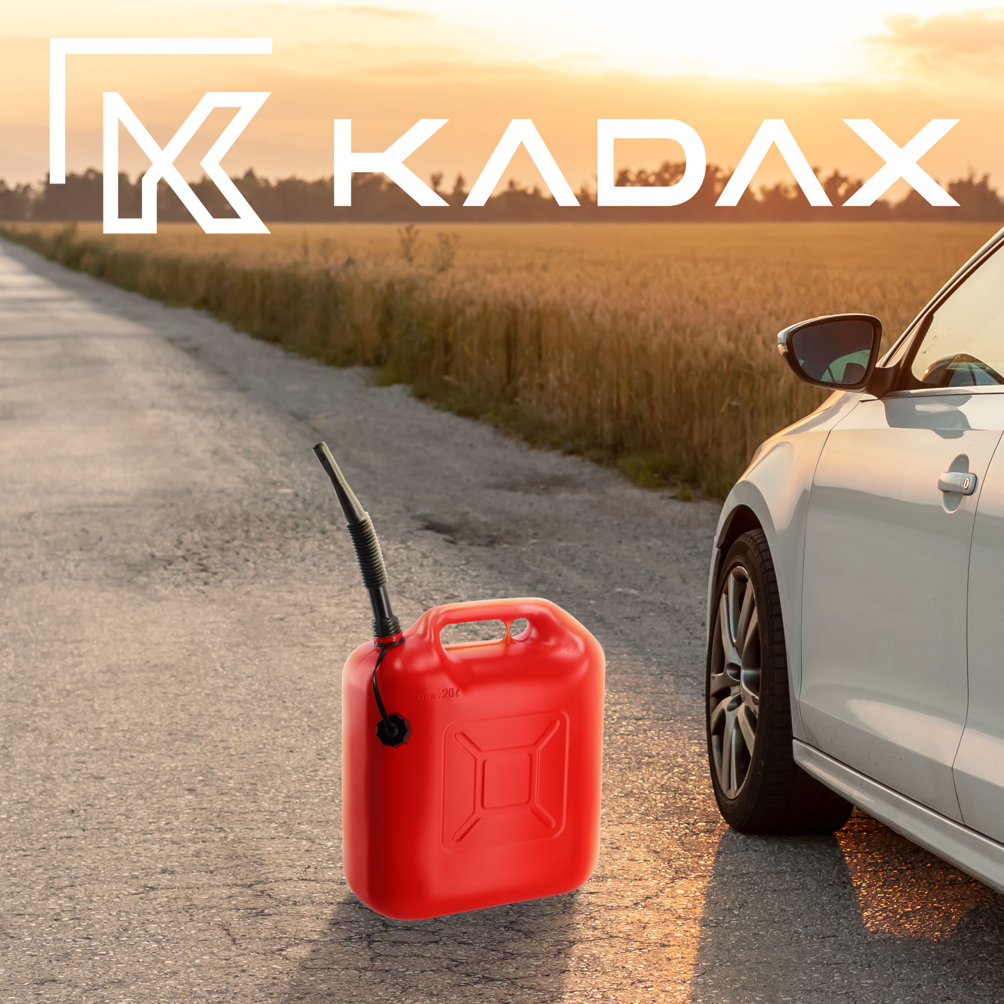 Kanister na paliwo z lejkiem 20L, czerwony