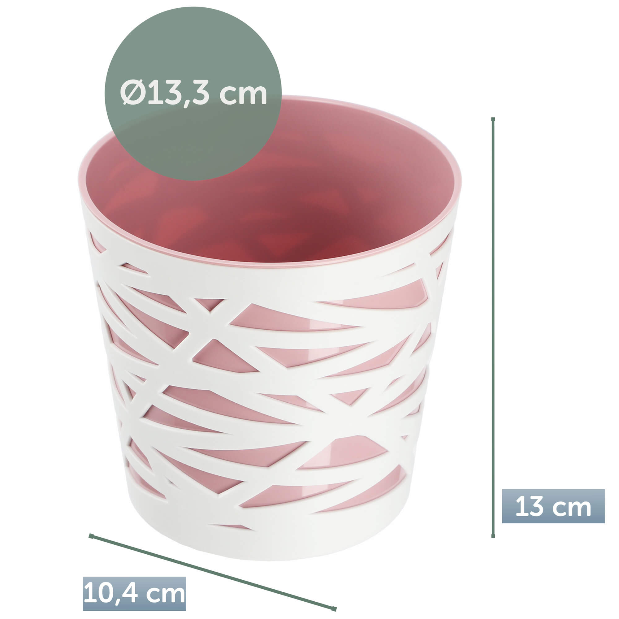 Doniczka z wkładem Rusio 13 cm, różowa