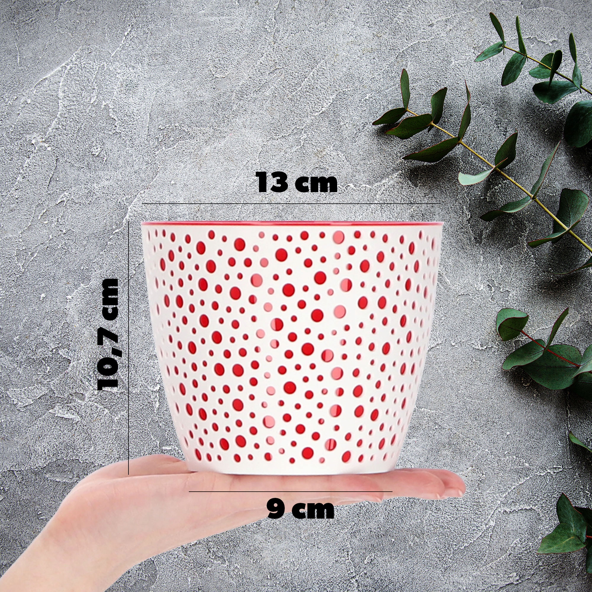 Doniczka na kwiaty Casini 13 cm, czerwona