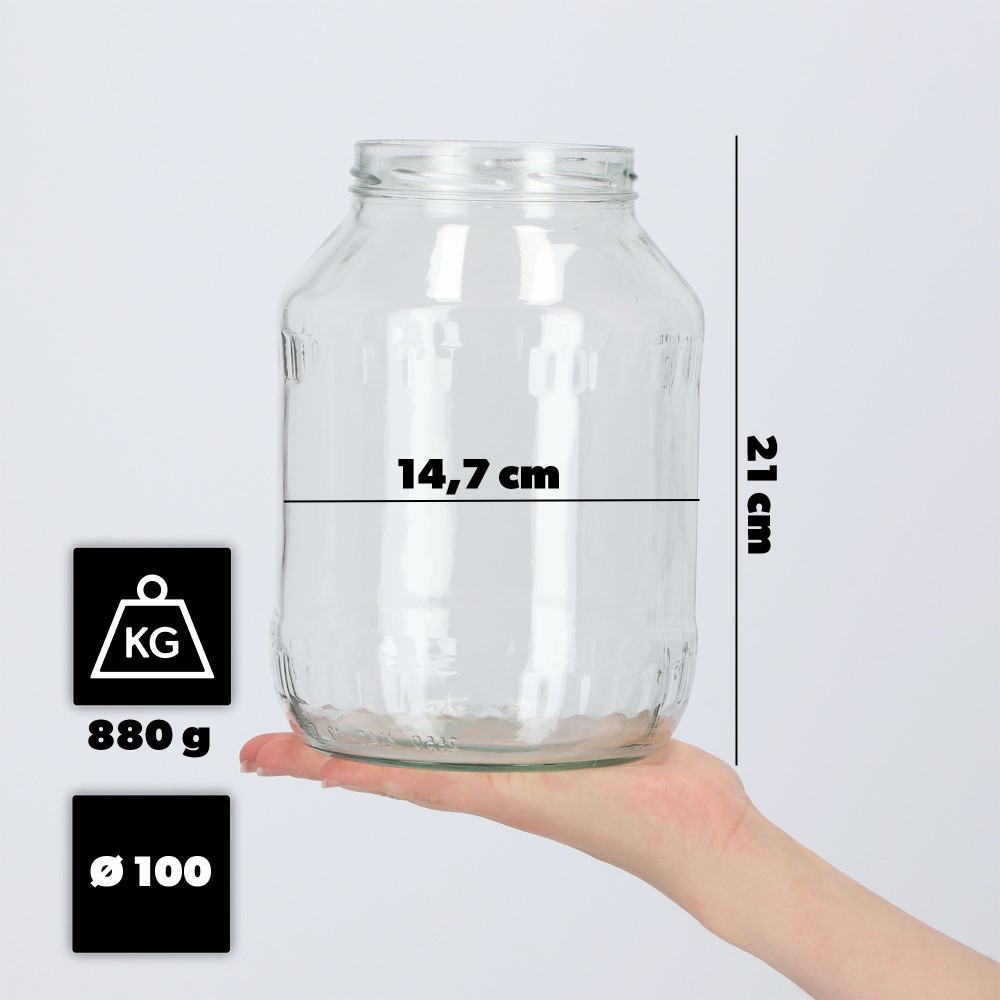 Szklany słój Albi 2,5L 100mm bez wieczka 1szt