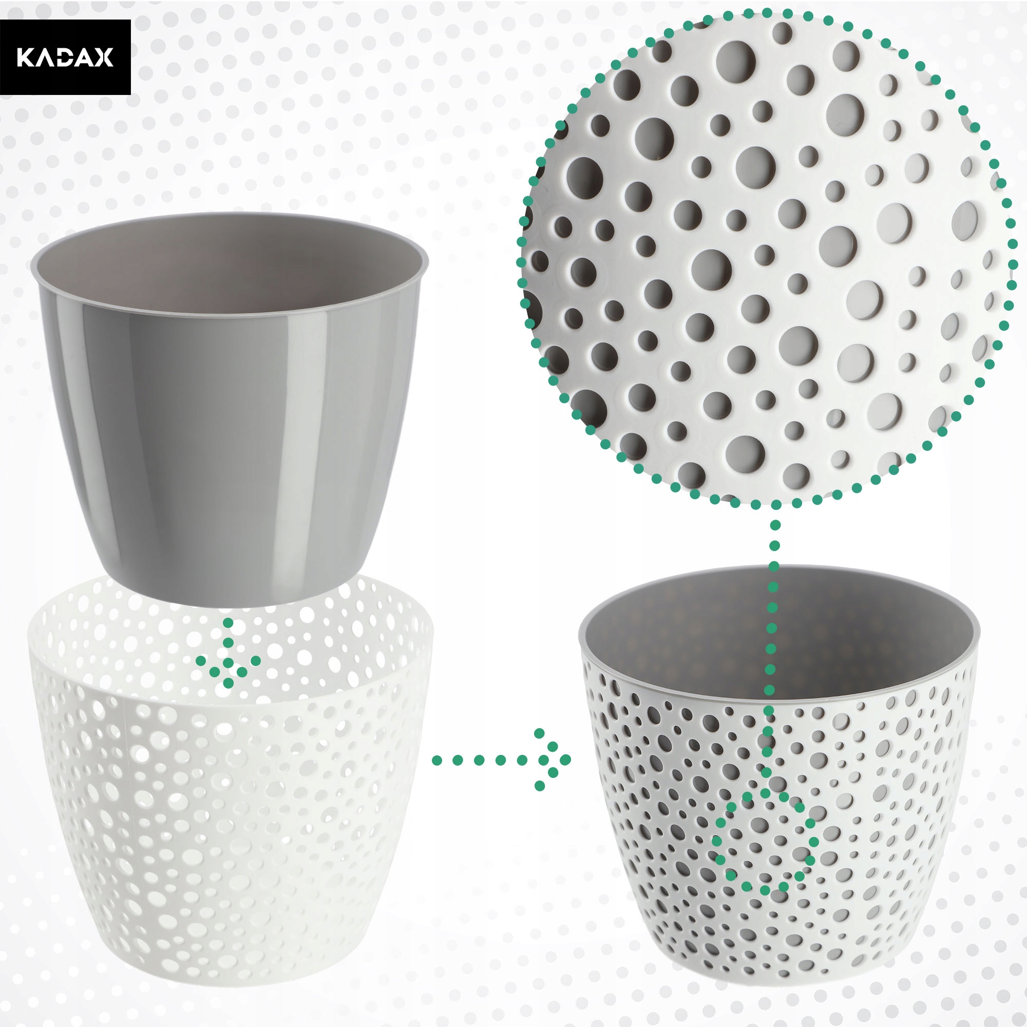 Doniczka na kwiaty Casini 13 cm, szara