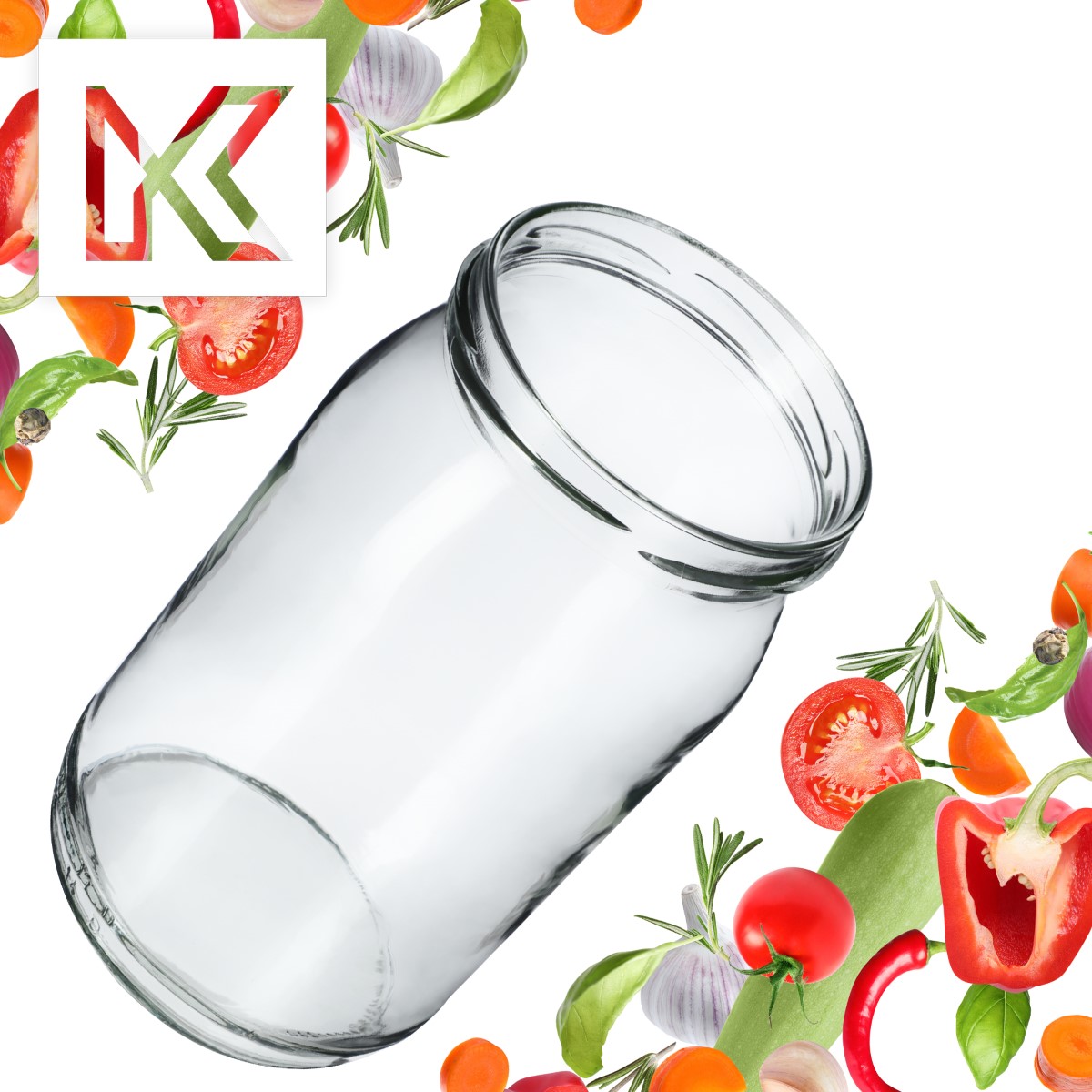 Słoiki na przetwory Simo 900ml fi 82 mm 24szt + wieczko Garden wreath