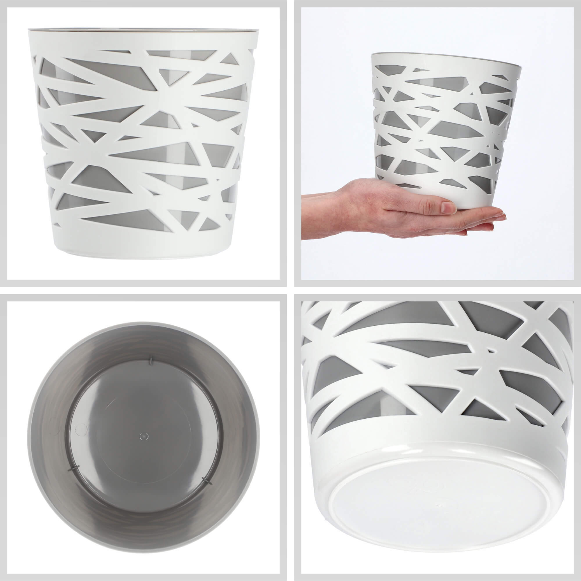 Doniczka z wkładem Rusio 15 cm, szara