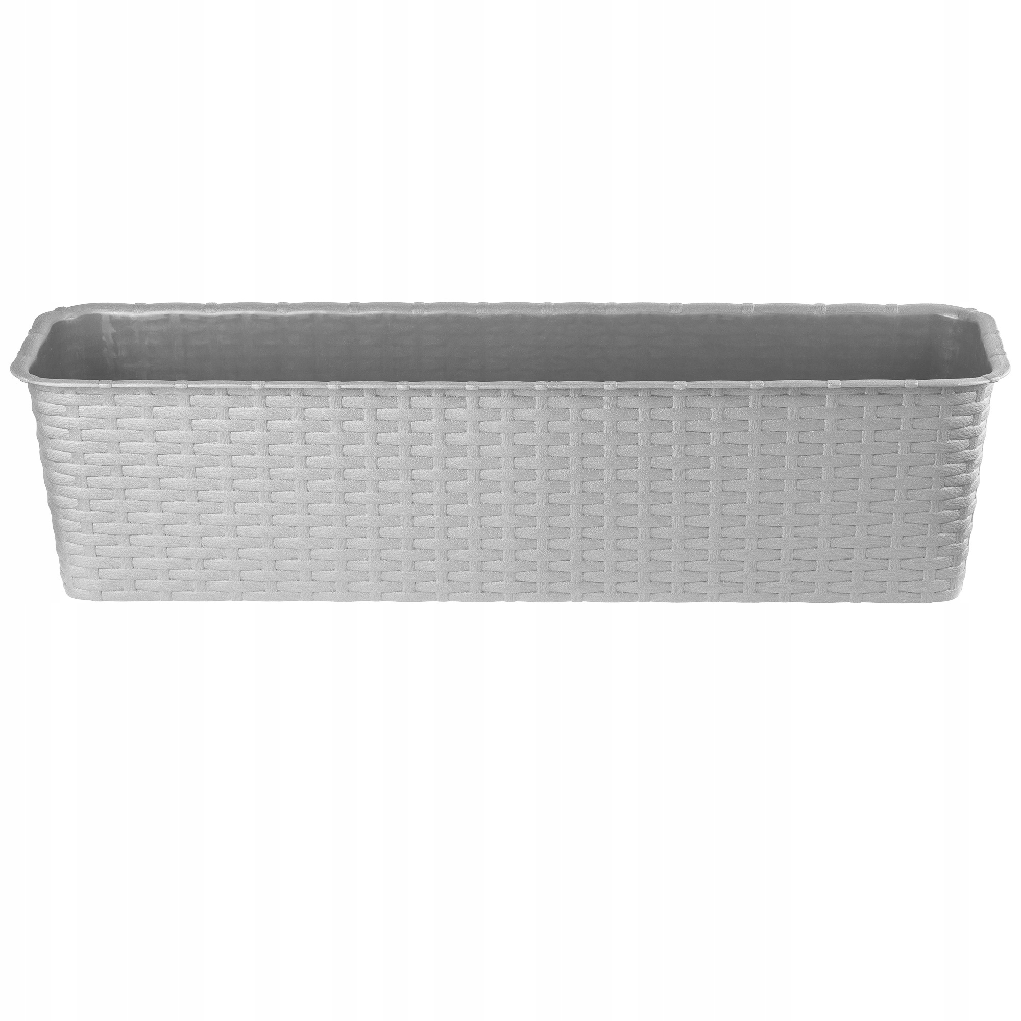Doniczka balkonowa szara Rattan 60 cm