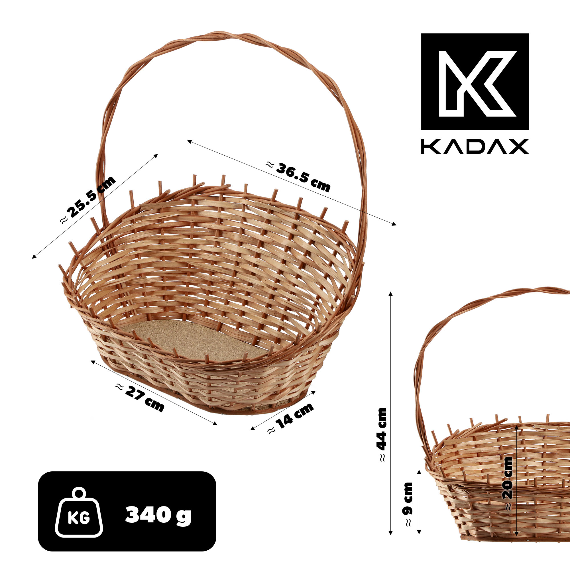 Wiklinowy kosz prezentowy Mede naturalny, średni