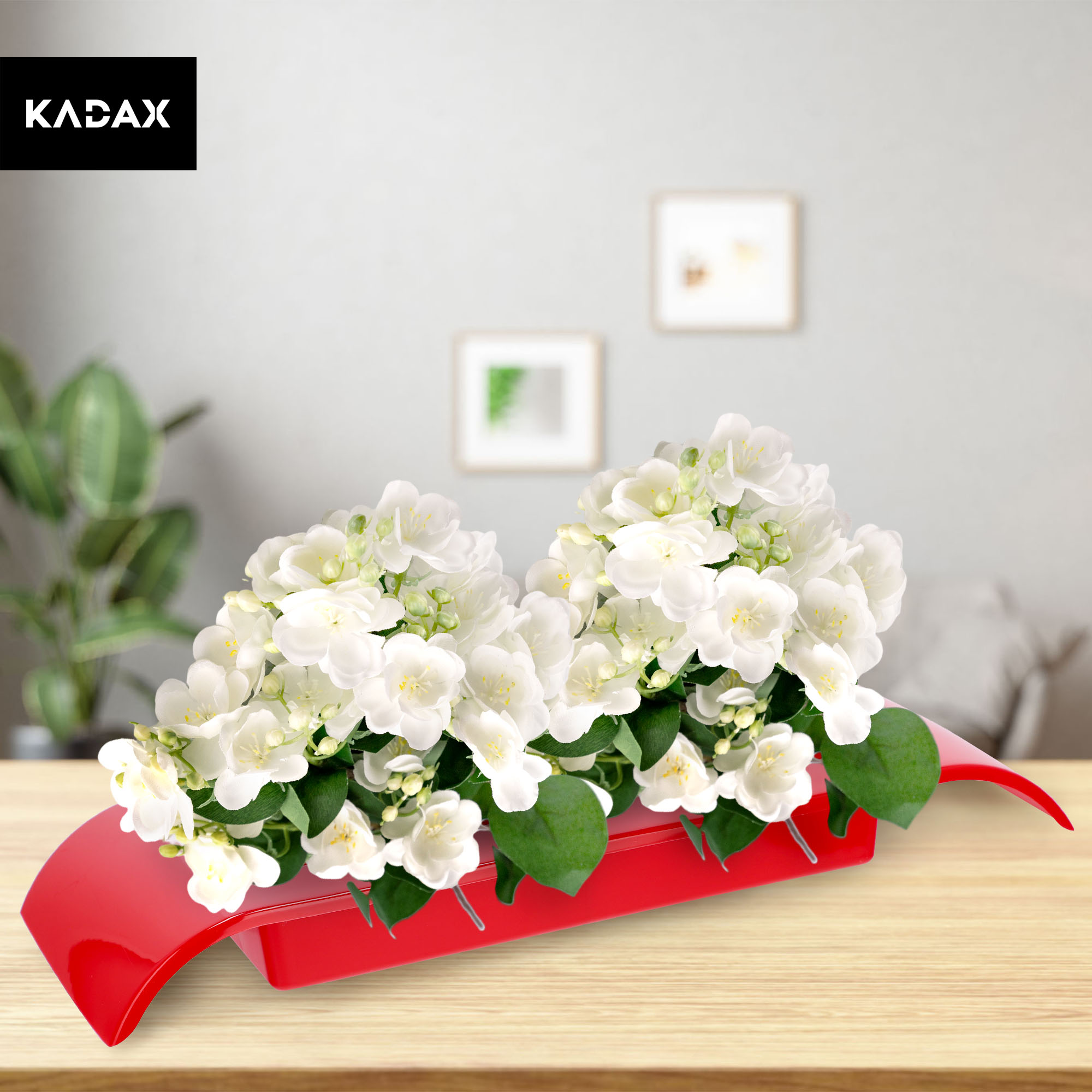Ikebana na kwiaty prostokątna 4 x 36 cm, czerwona