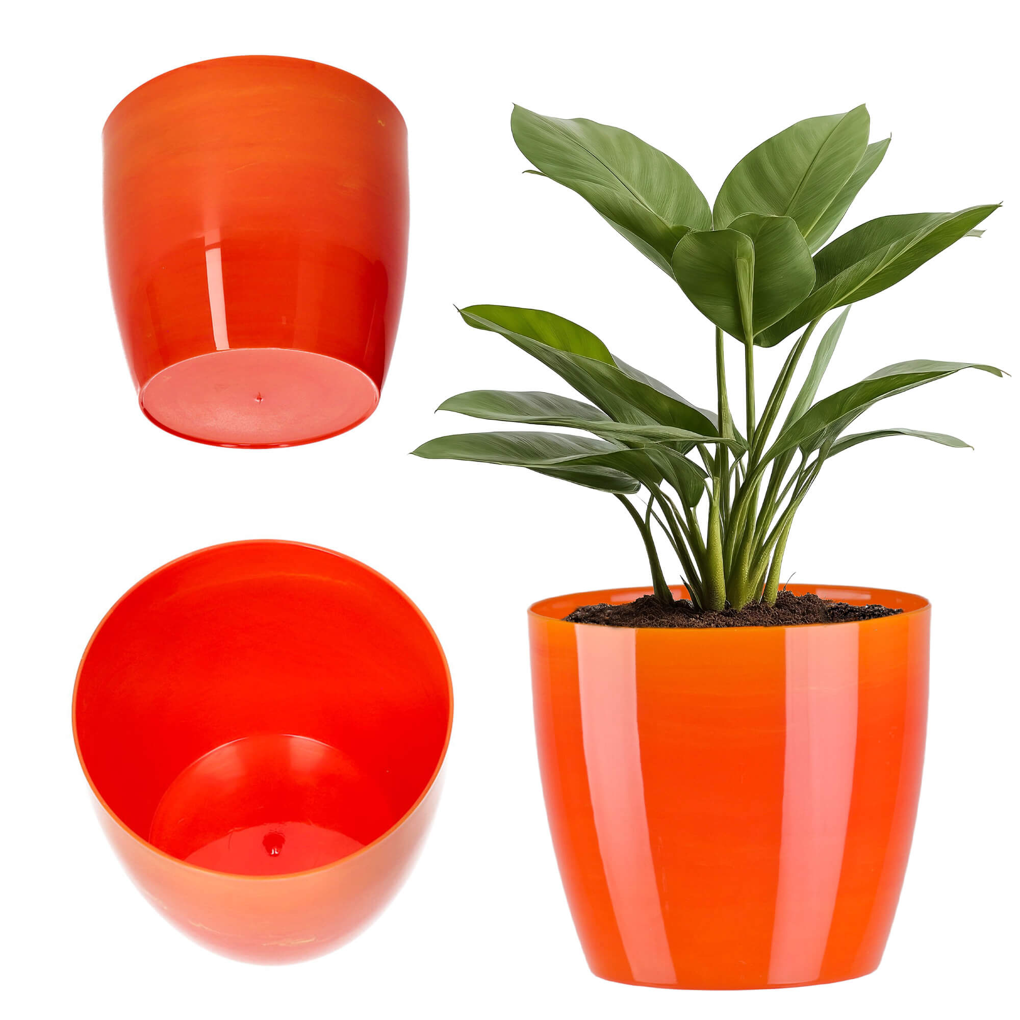 Doniczka na kwiaty Agen 18 cm, pomarańczowy marmur