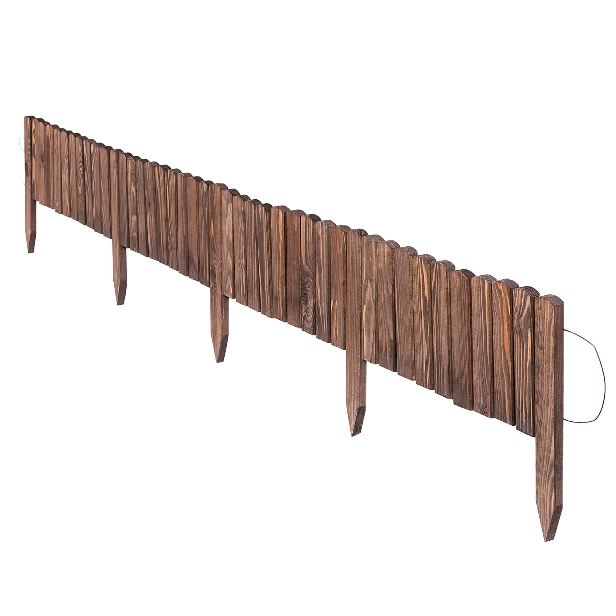 Płotek ogrodowy drewniany Linars 200 x 20 cm brązowy