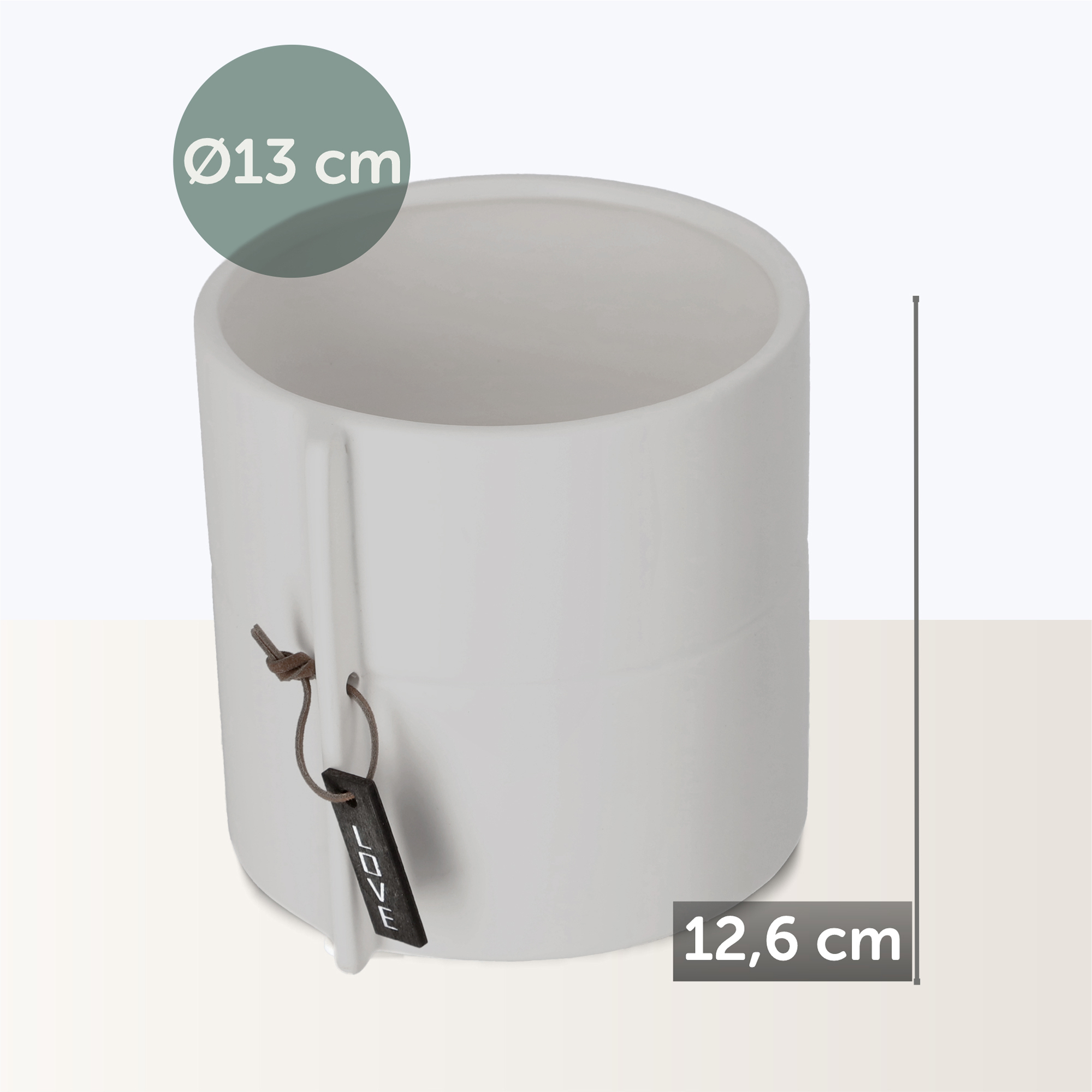 Osłonka ceramiczna 13 cm, szara